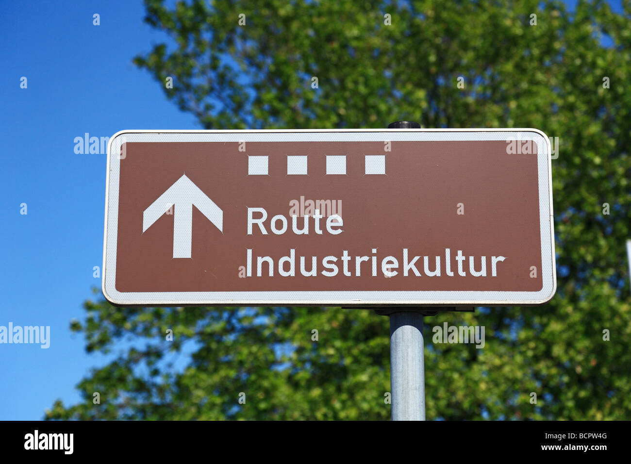 guide to the Route of Industrial Heritage, hard coal mining in the Ruhr region, industrial history, IBA project Emscher region, image taken in D-Castrop-Rauxel, Ruhr area, North Rhine-Westphalia Stock Photo