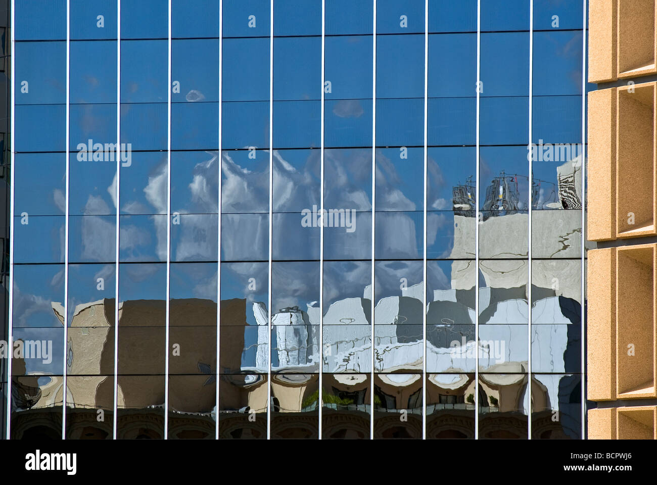 Abstract reflections in city building Stock Photo