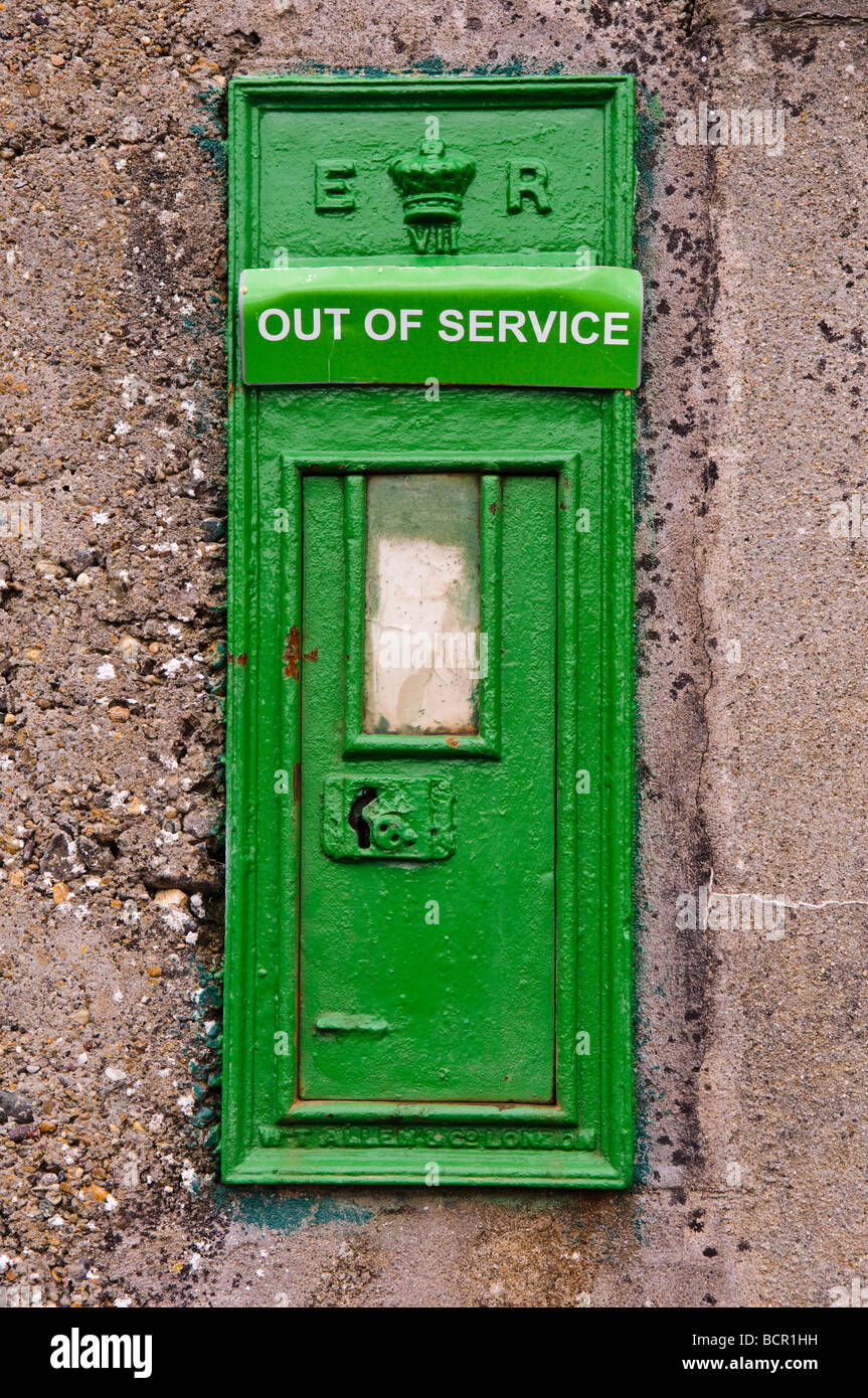 Out of service An Post green postbox Stock Photo