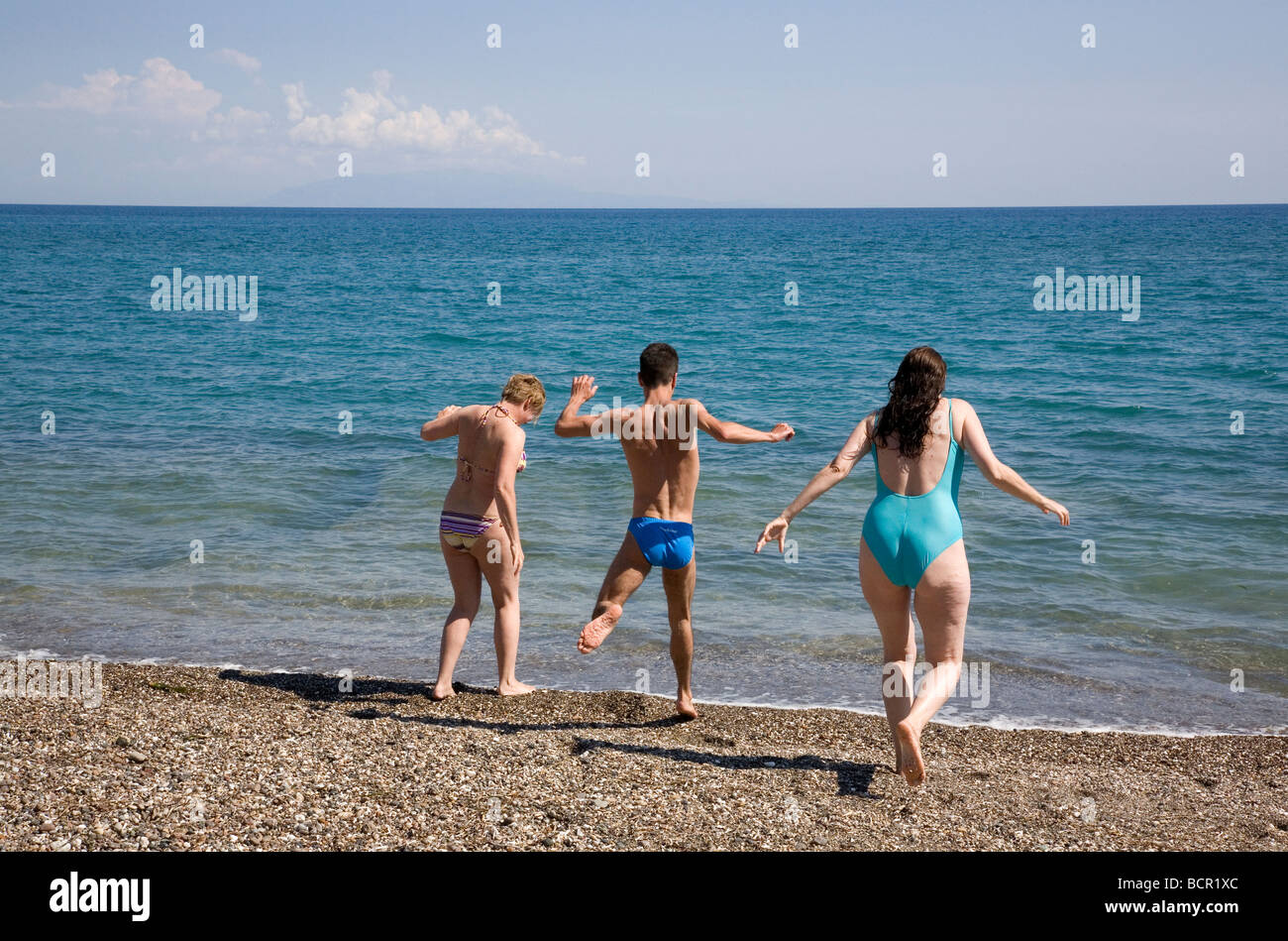 Swimmers at Vatera Stock Photo
