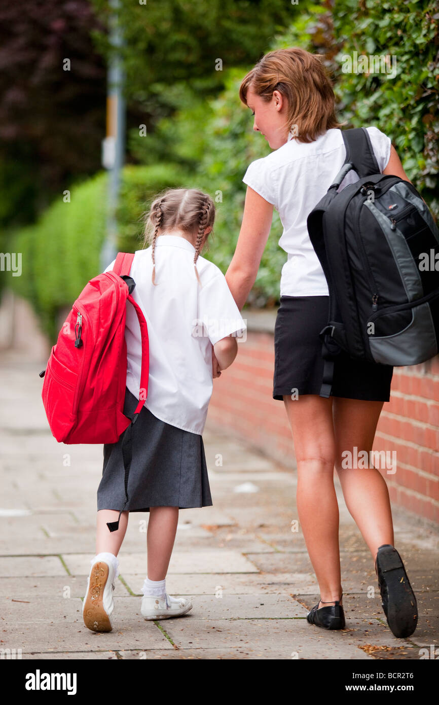 Teen Girl Walking Into School Uniform High Resolution Stock Photography