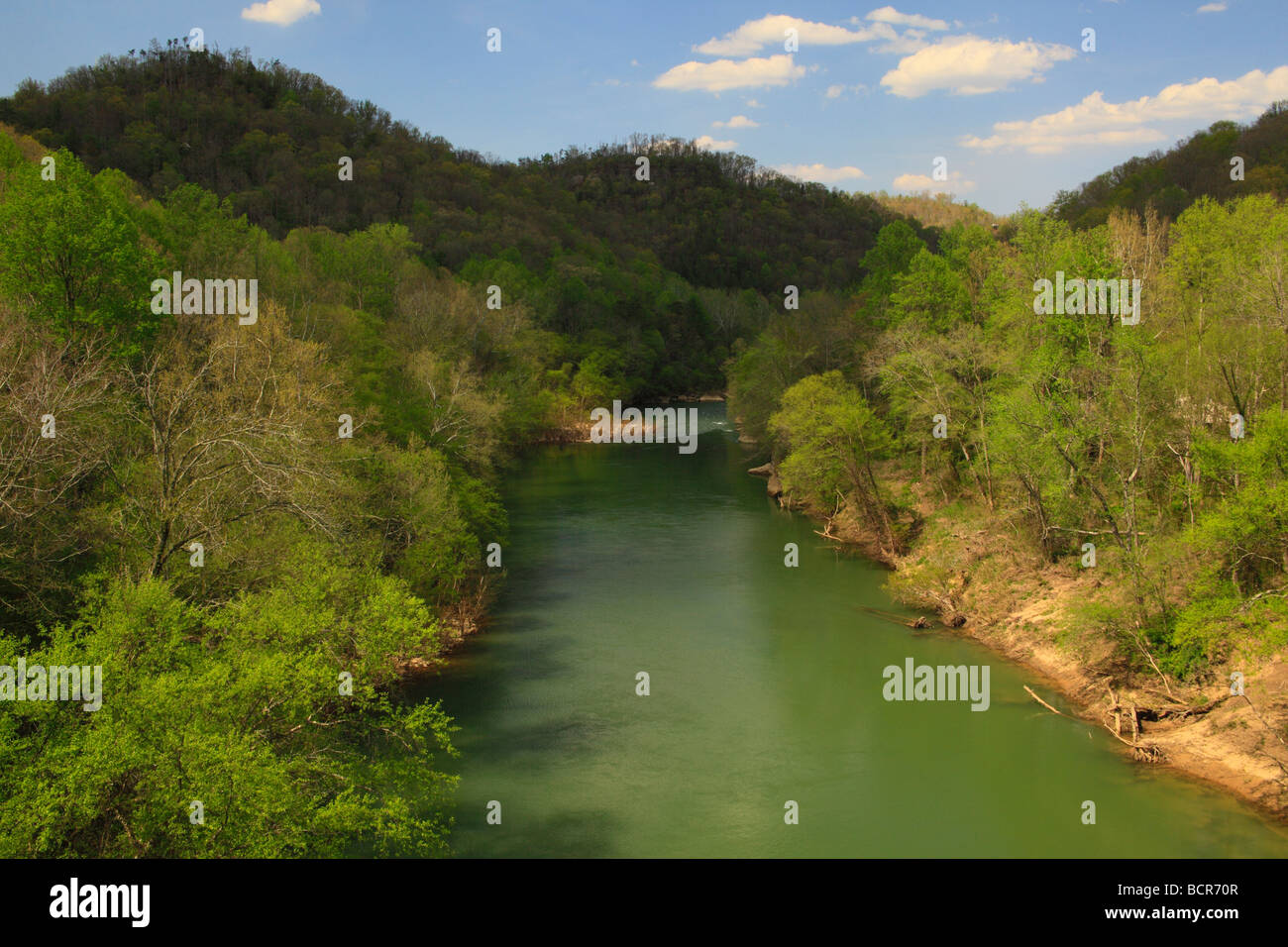 Cumberland River Blue Heron Historic Mining Community Big South Fork National River and Recreation Area Kentucky Stock Photo