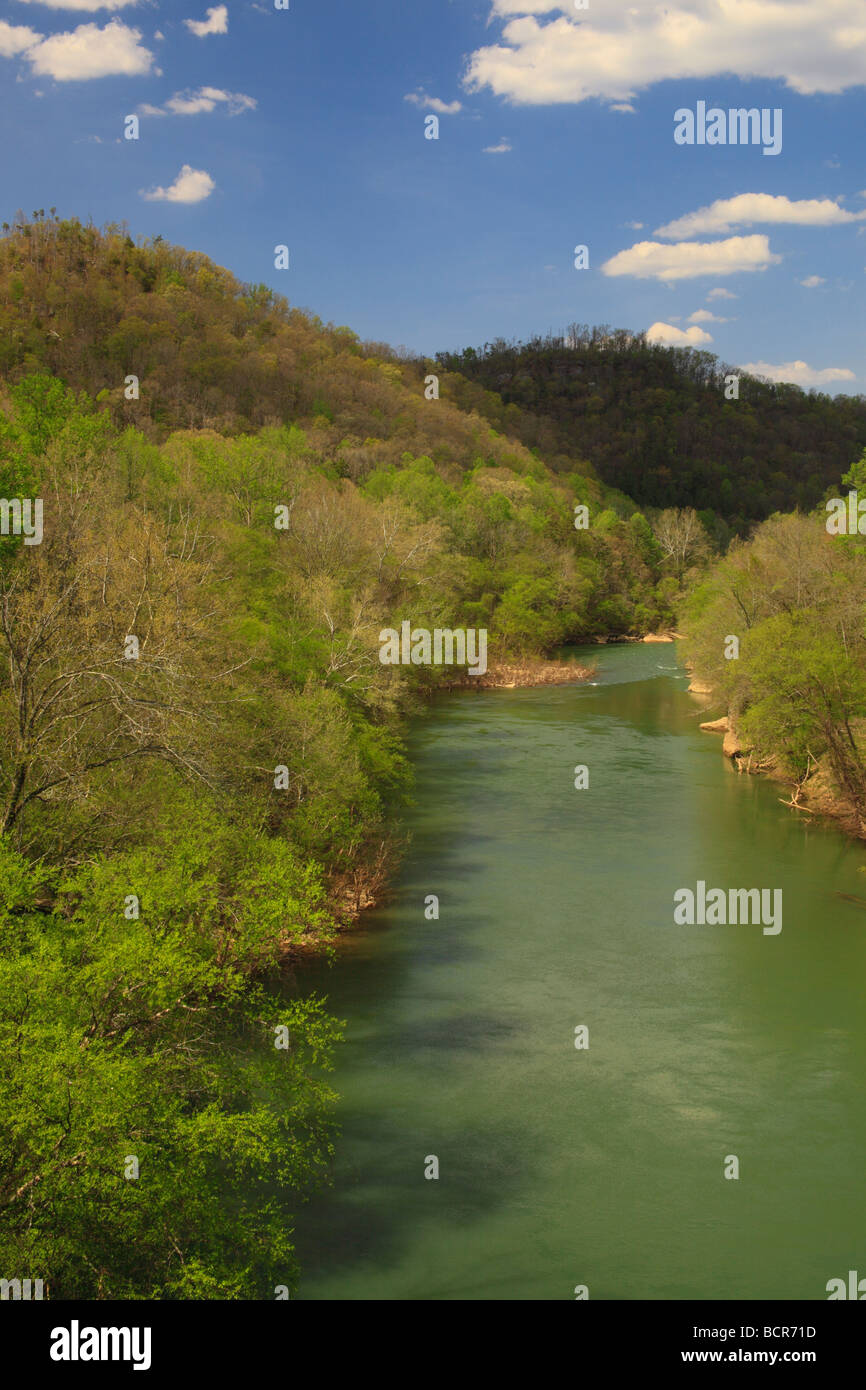 Cumberland River Blue Heron Historic Mining Community Big South Fork National River and Recreation Area Kentucky Stock Photo