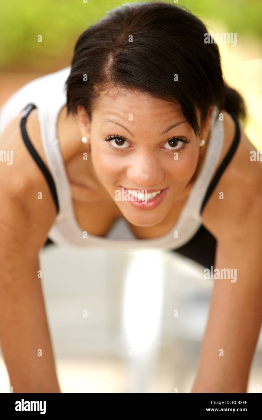 Young Woman Exercising Model Released Stock Photo - Alamy