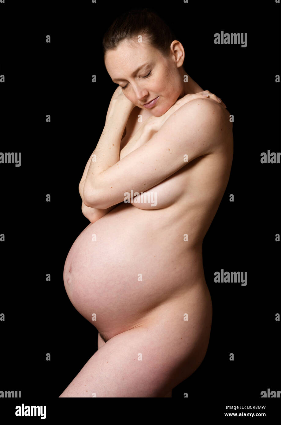 Nude Pregnant Woman At 38 Weeks Stock Photo Alamy