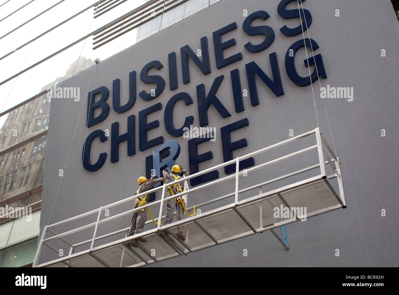 New York Business Checking Free Sign construction Stock Photo Alamy