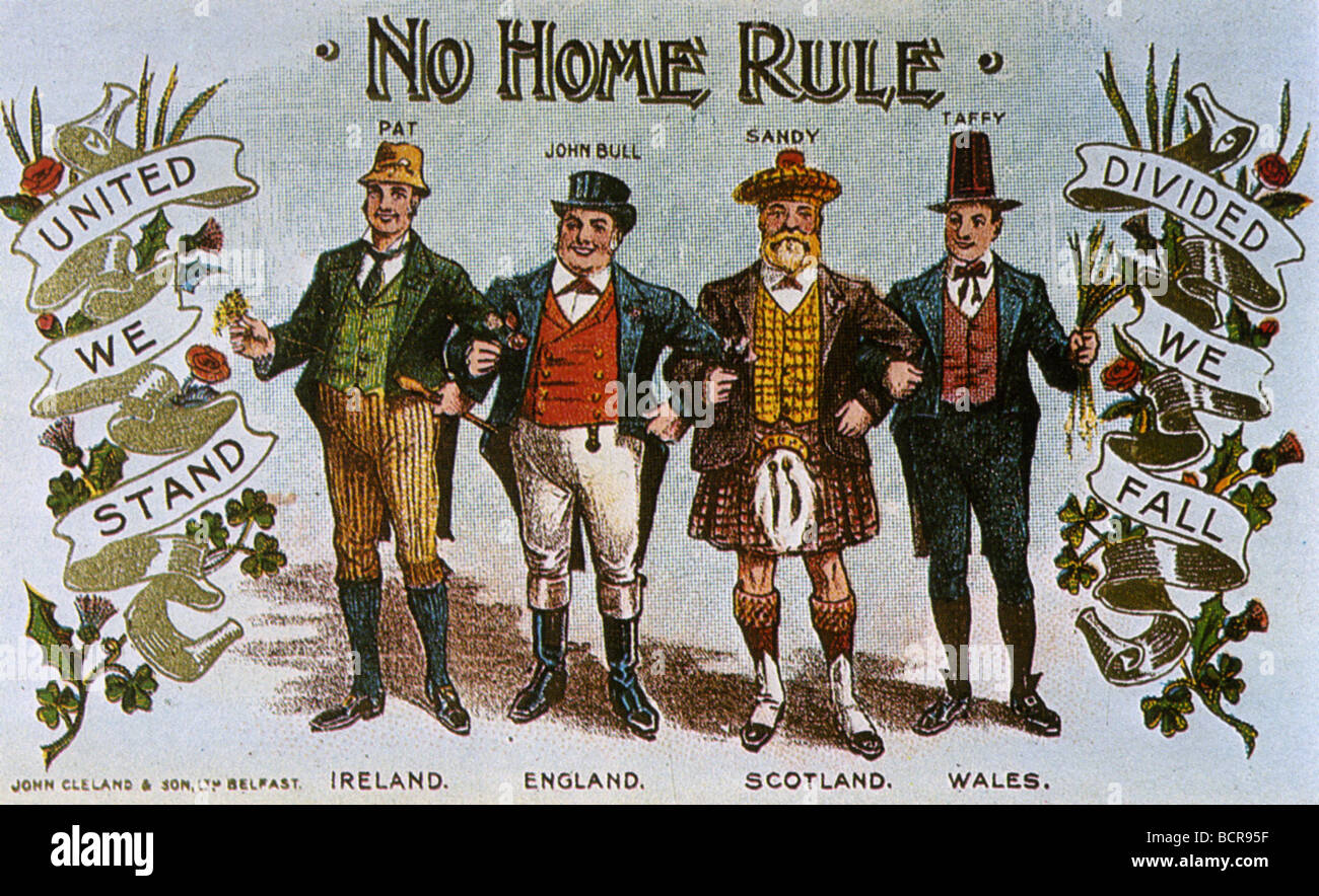 NO HOME RULE FOR IRELAND postcard about 1911 Stock Photo
