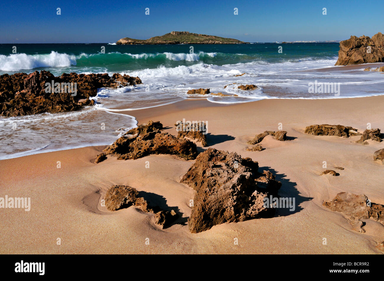 Portugal, Alentejo: Beach Ilha de Pessegueiro in Porto Covo Stock Photo