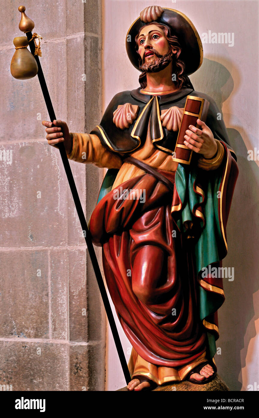 Spain, St. James Way: Statue of Saint James in the monastary of Samos