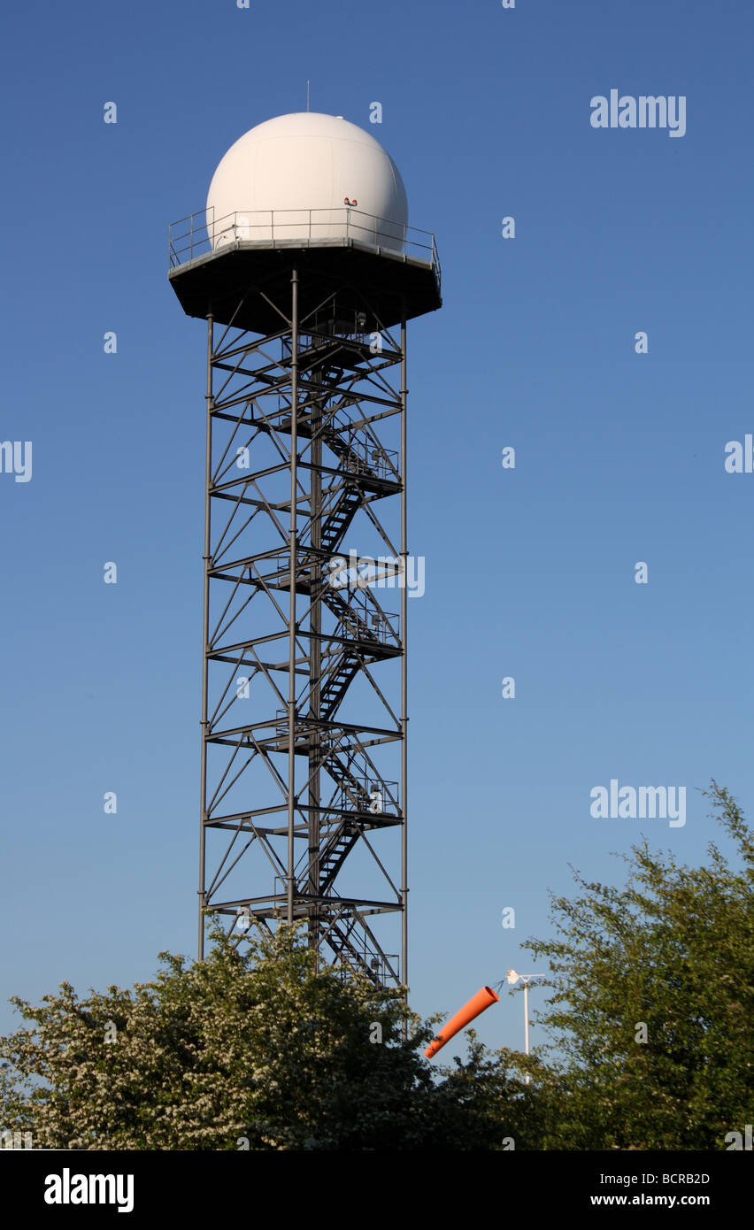 Doppler radar, Birmingham airport 2009. Stock Photo