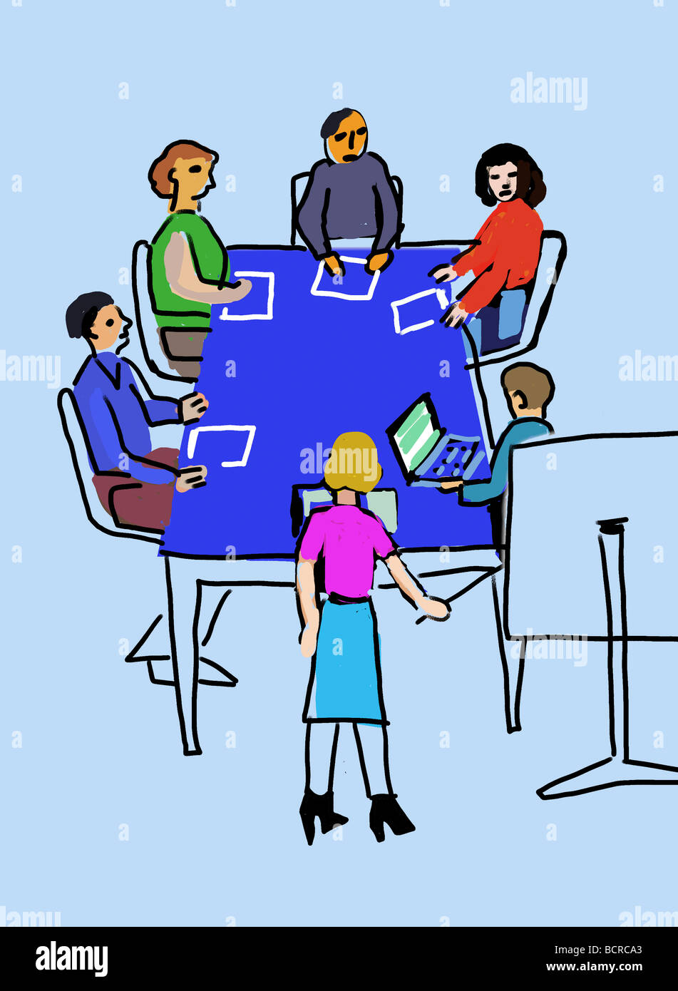 Meeting table cartoon hi-res stock photography and images - Alamy