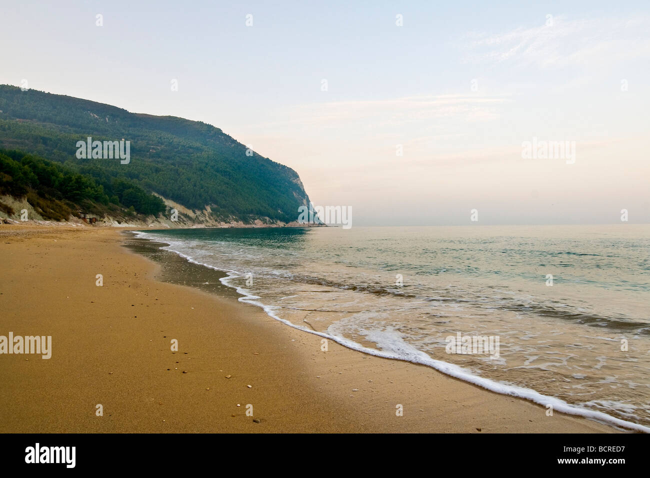 The beach near Sirolo Conero Regional Park Ancona Italy Stock Photo
