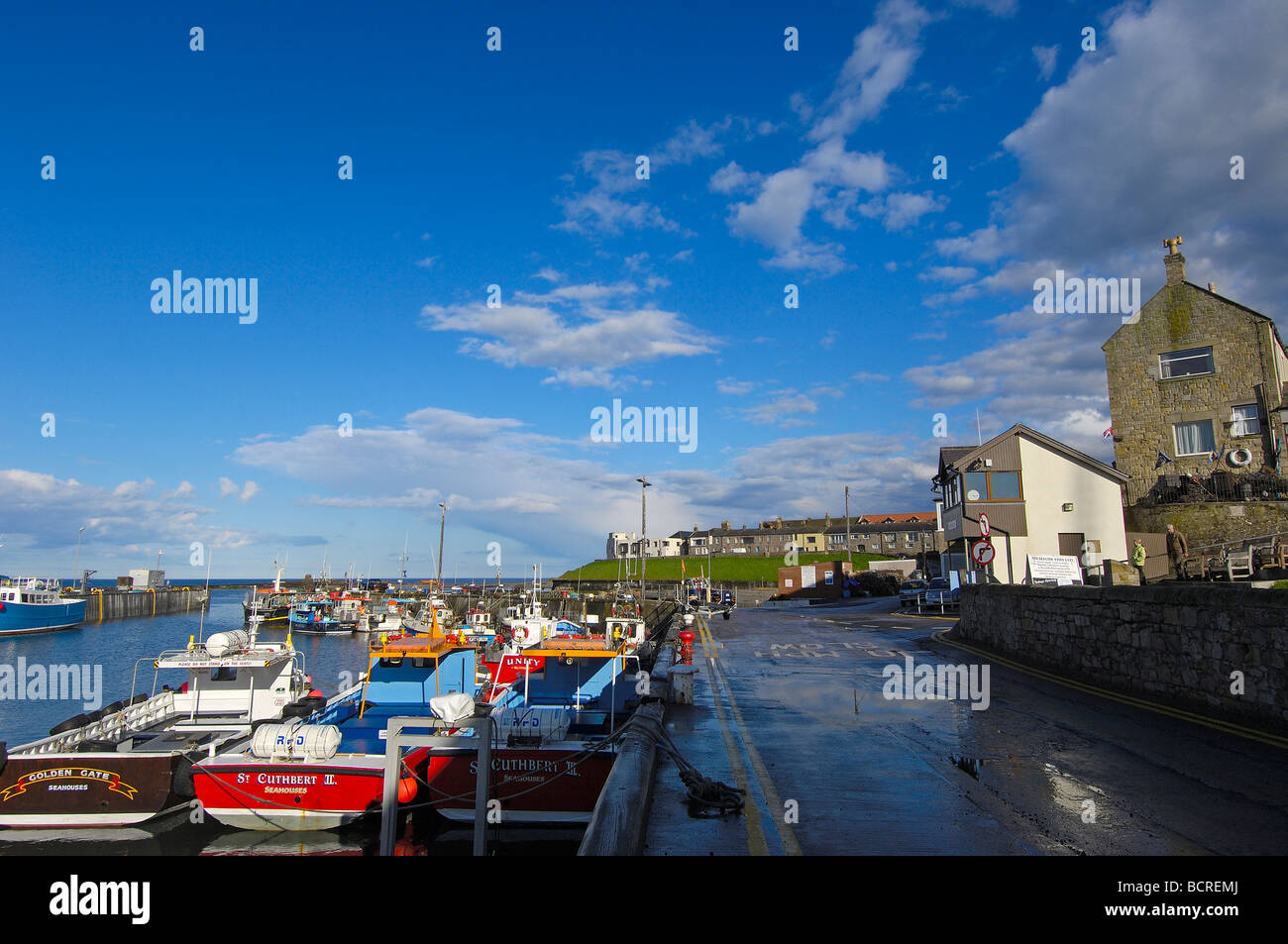 Fishing Boats in Harbour Seahouses Northumberland England Stock Photo ...