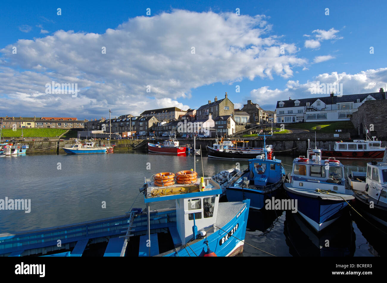 Fishing Boats in Harbour Seahouses Northumberland England Stock Photo ...
