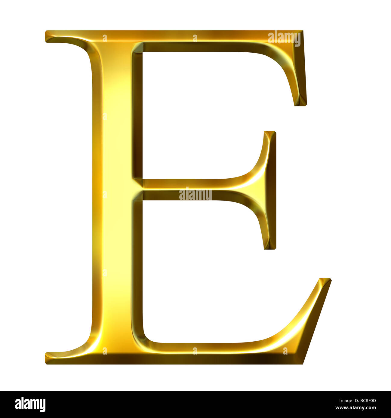 3d golden Greek letter epsilon Stock Photo - Alamy