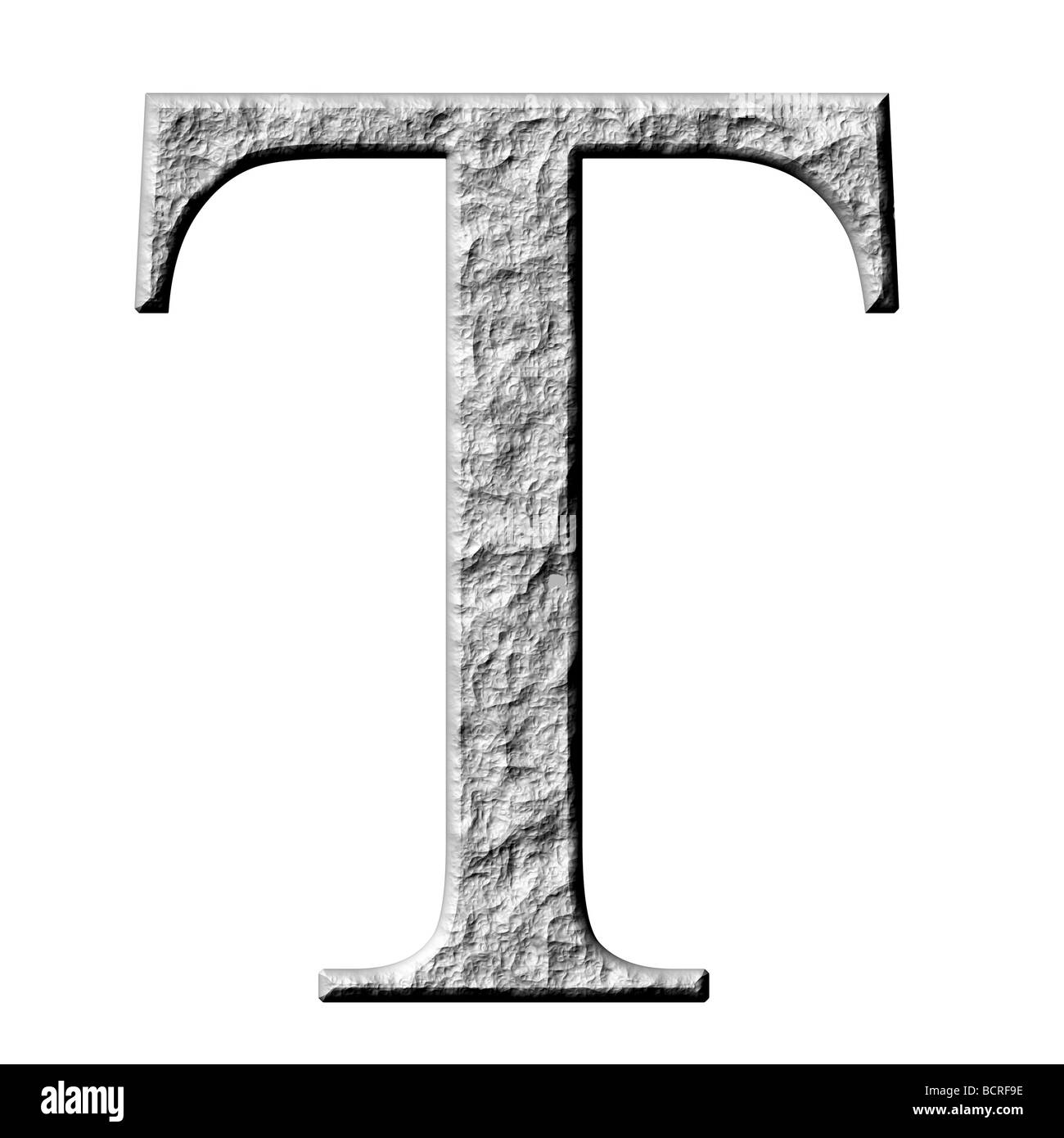 3d stone Greek letter Tau Stock Photo