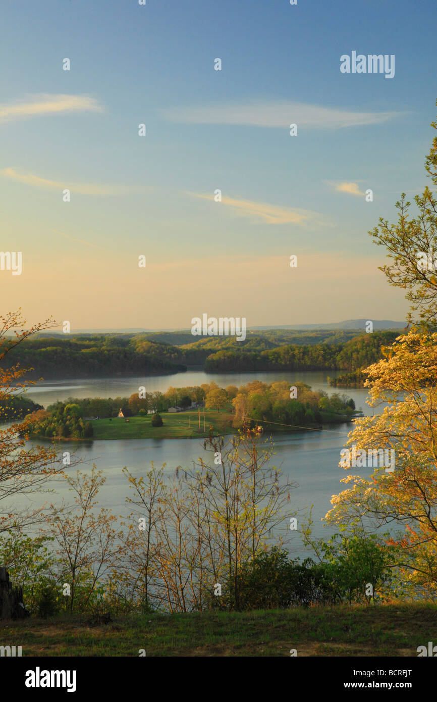 Sunrise Trooper Island in Dale Hollow Lake State Resort Park Burkesville Kentucky Stock Photo