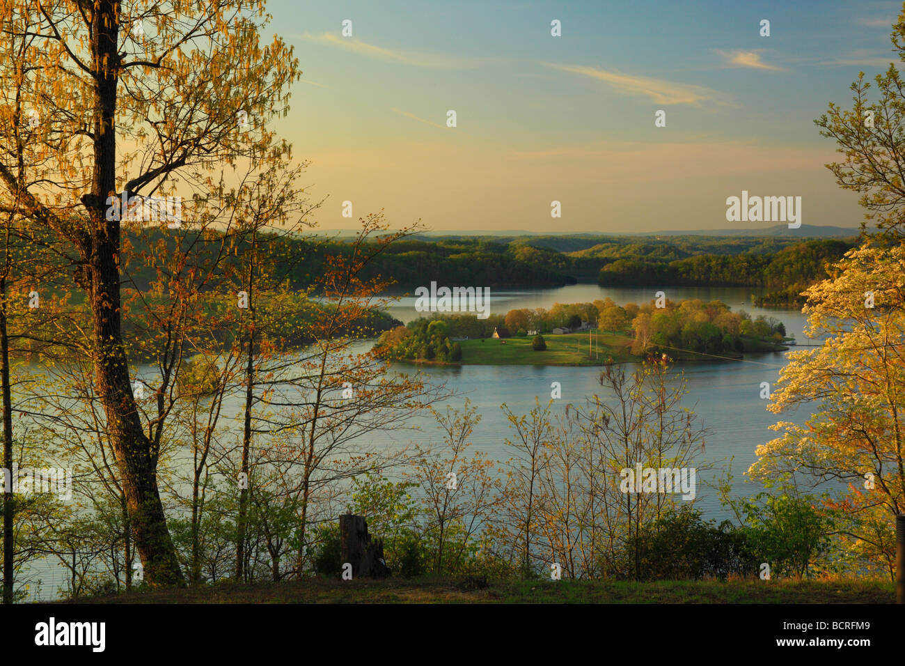 Sunrise Trooper Island in Dale Hollow Lake State Resort Park Burkesville Kentucky Stock Photo