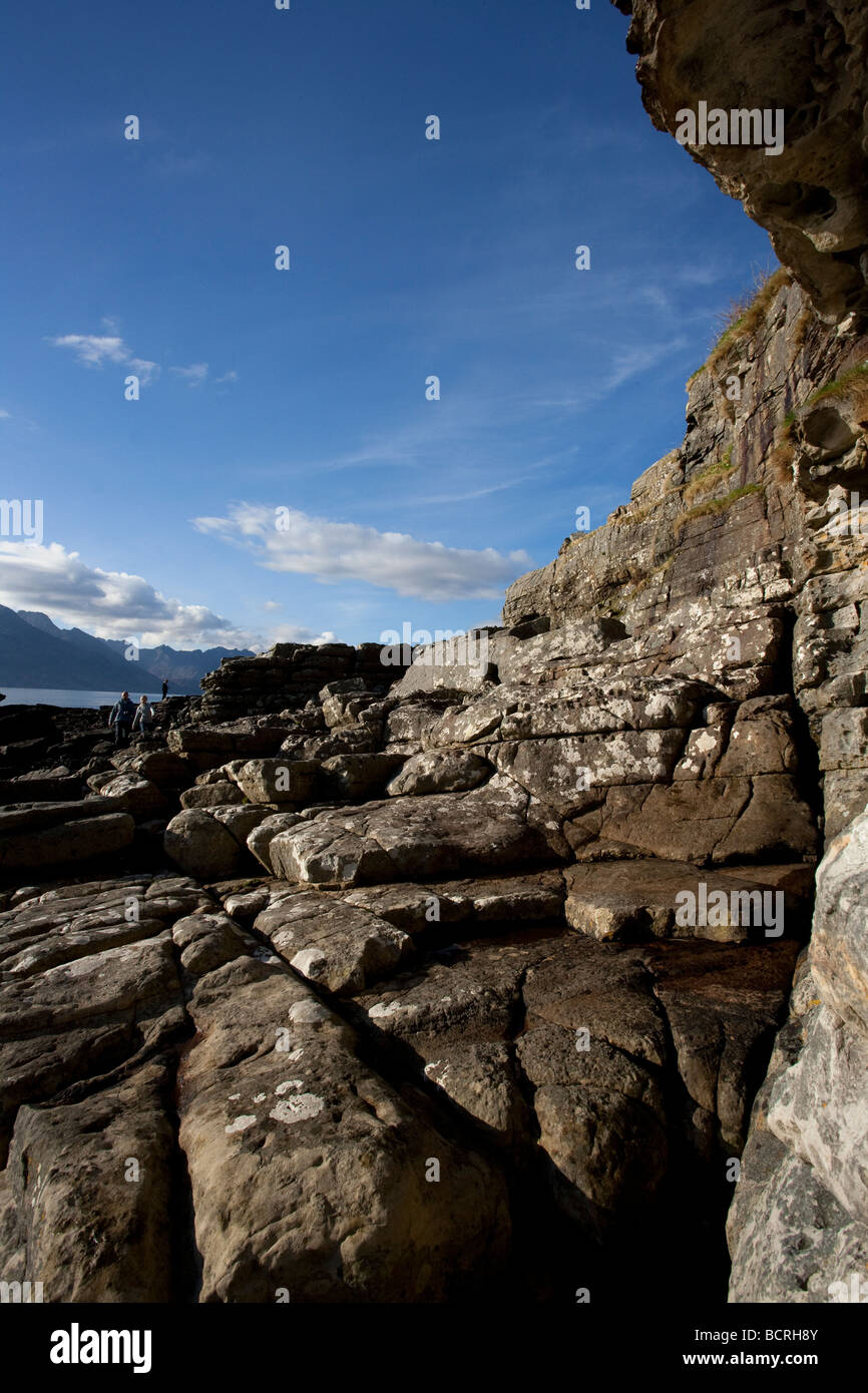 Geology at Loch Coruisk, Isle of Skye, Scotland, UK Stock Photo