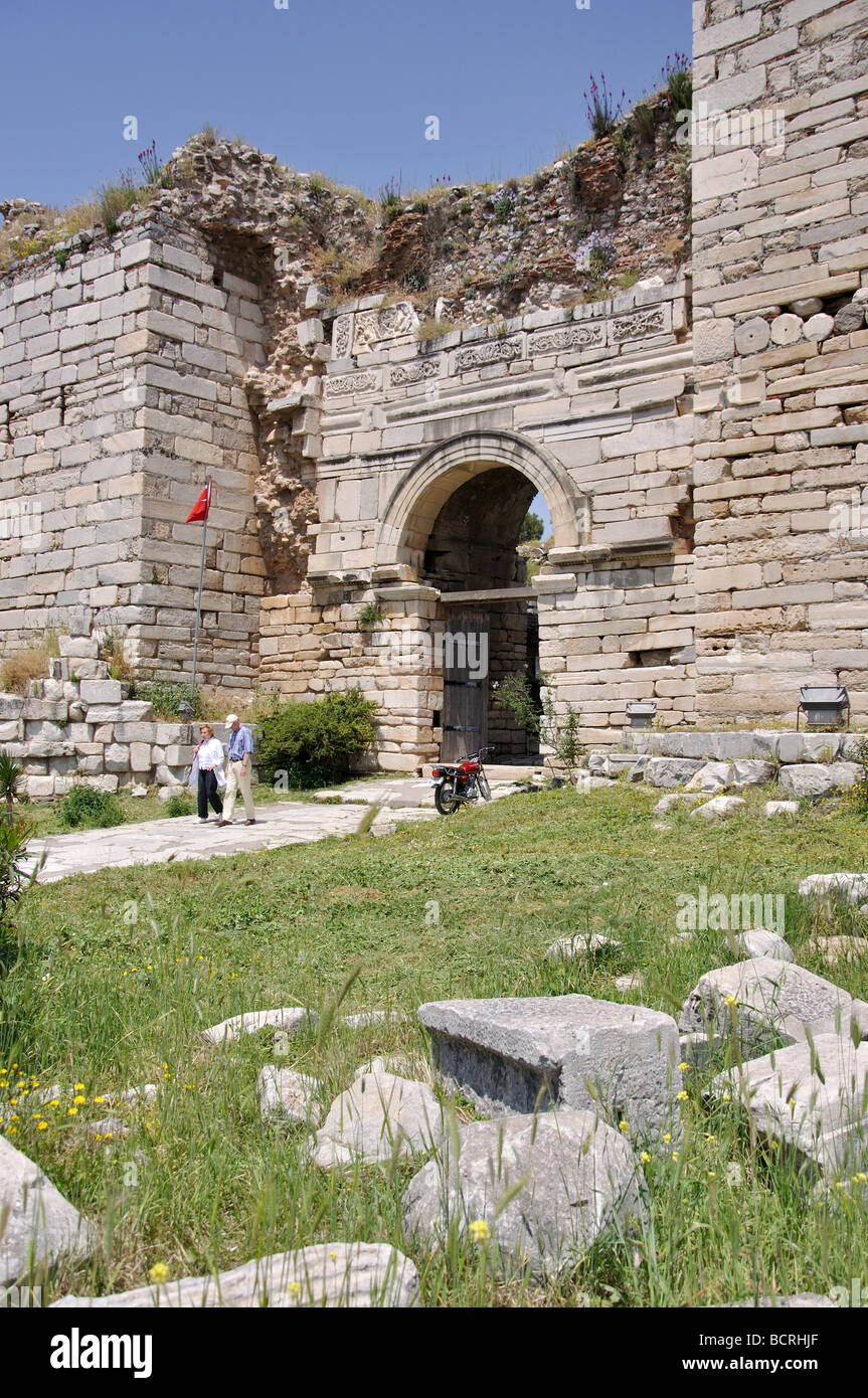 Entrance gate, 16th century Byzantine Citadel, Ayasoluk Hill, Selcuk, Izmir Province, Turkey Stock Photo