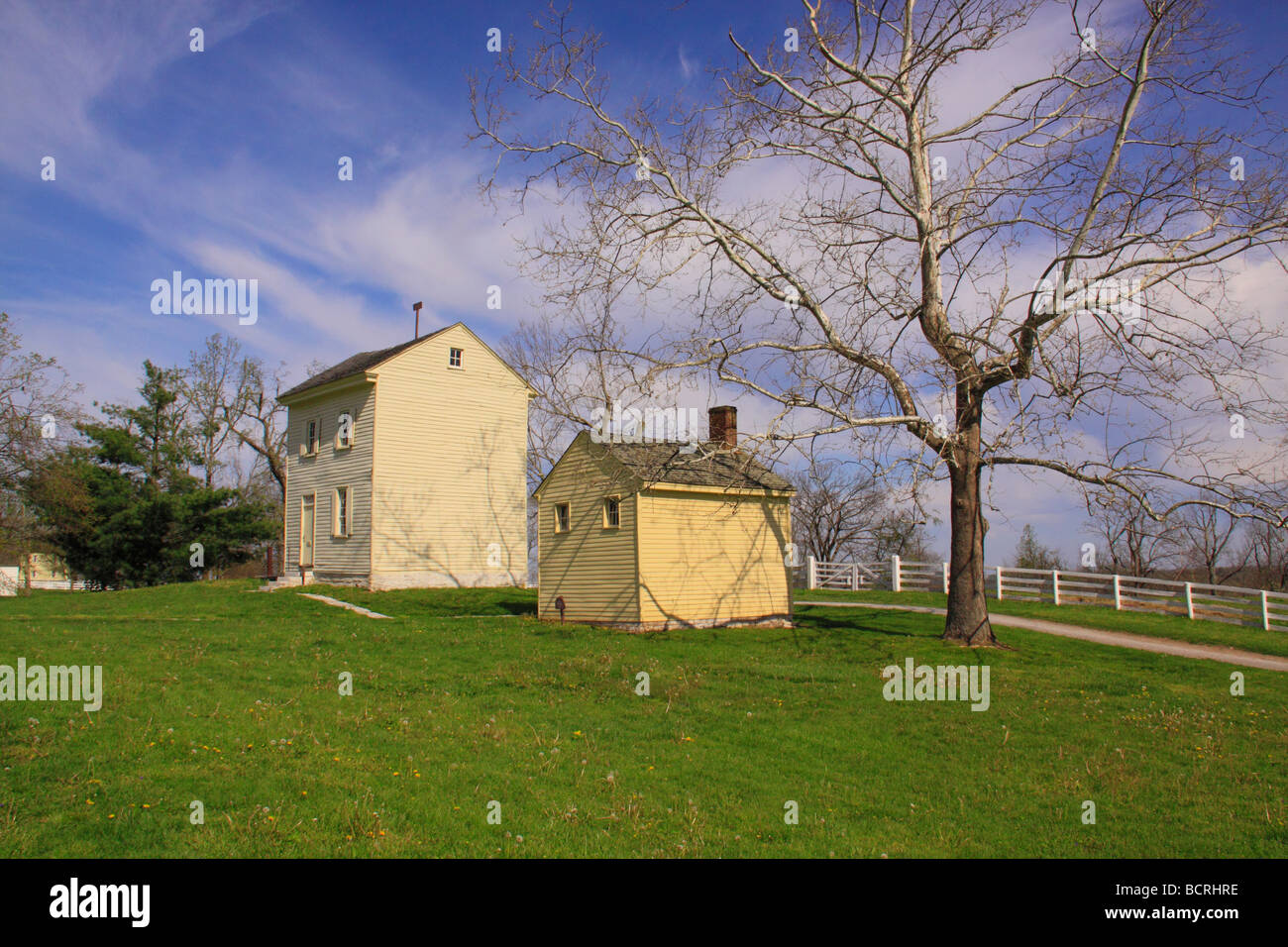 Water house and Brethren s Bath House at Shaker Village of Pleasant Hill Harrodsburg Kentucky