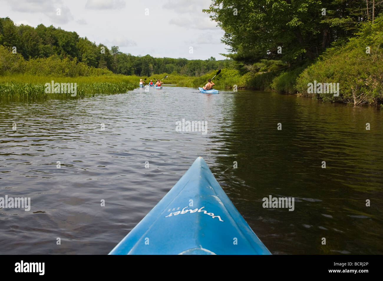 Kayaking in the Middle Branch of the Moose River in Old in the