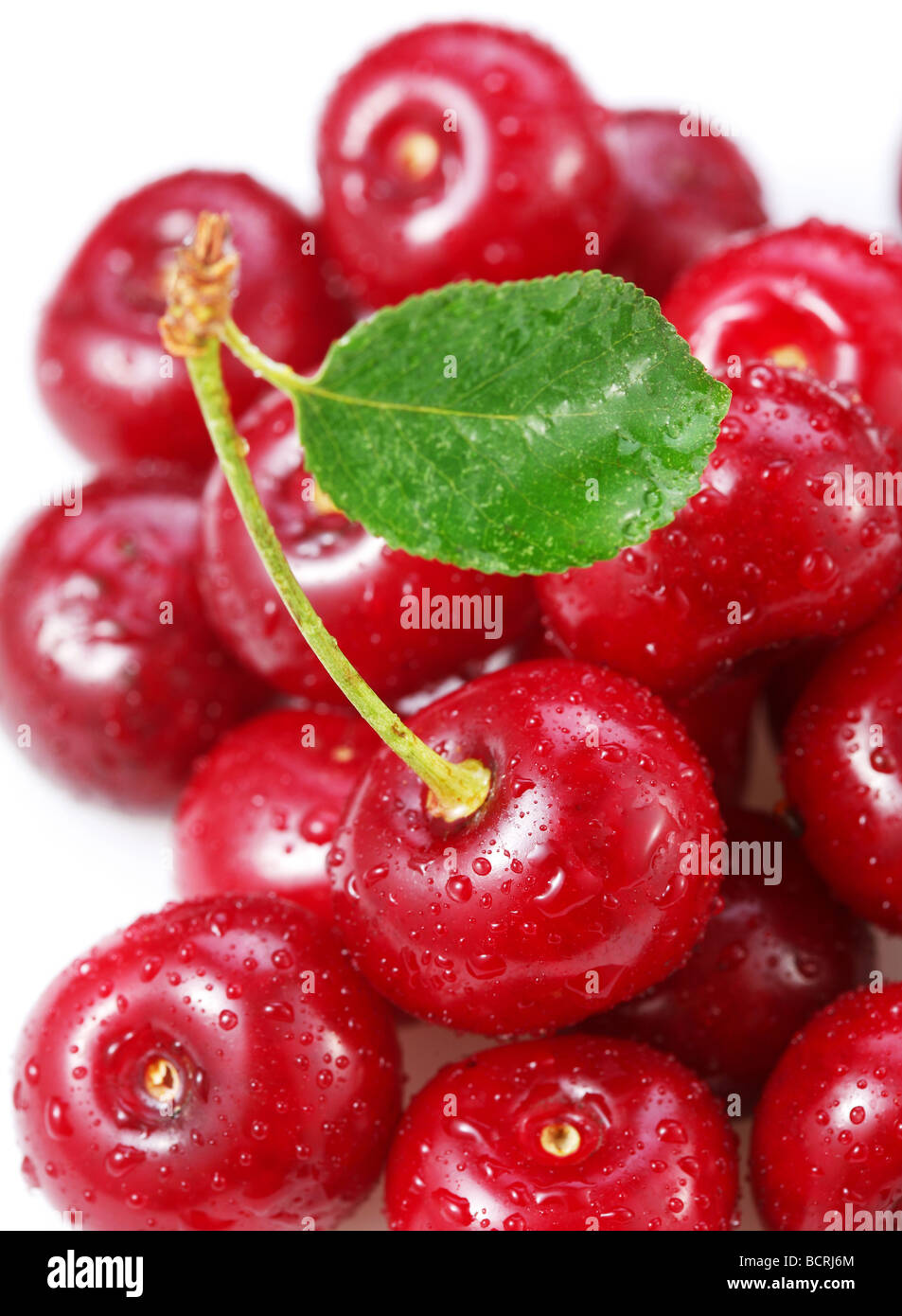 Cherries an object is on a white background Stock Photo