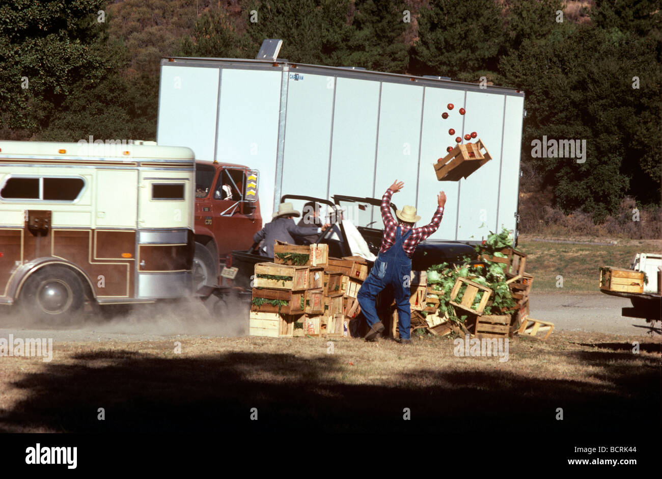Stunt crash for motion picture production Stock Photo