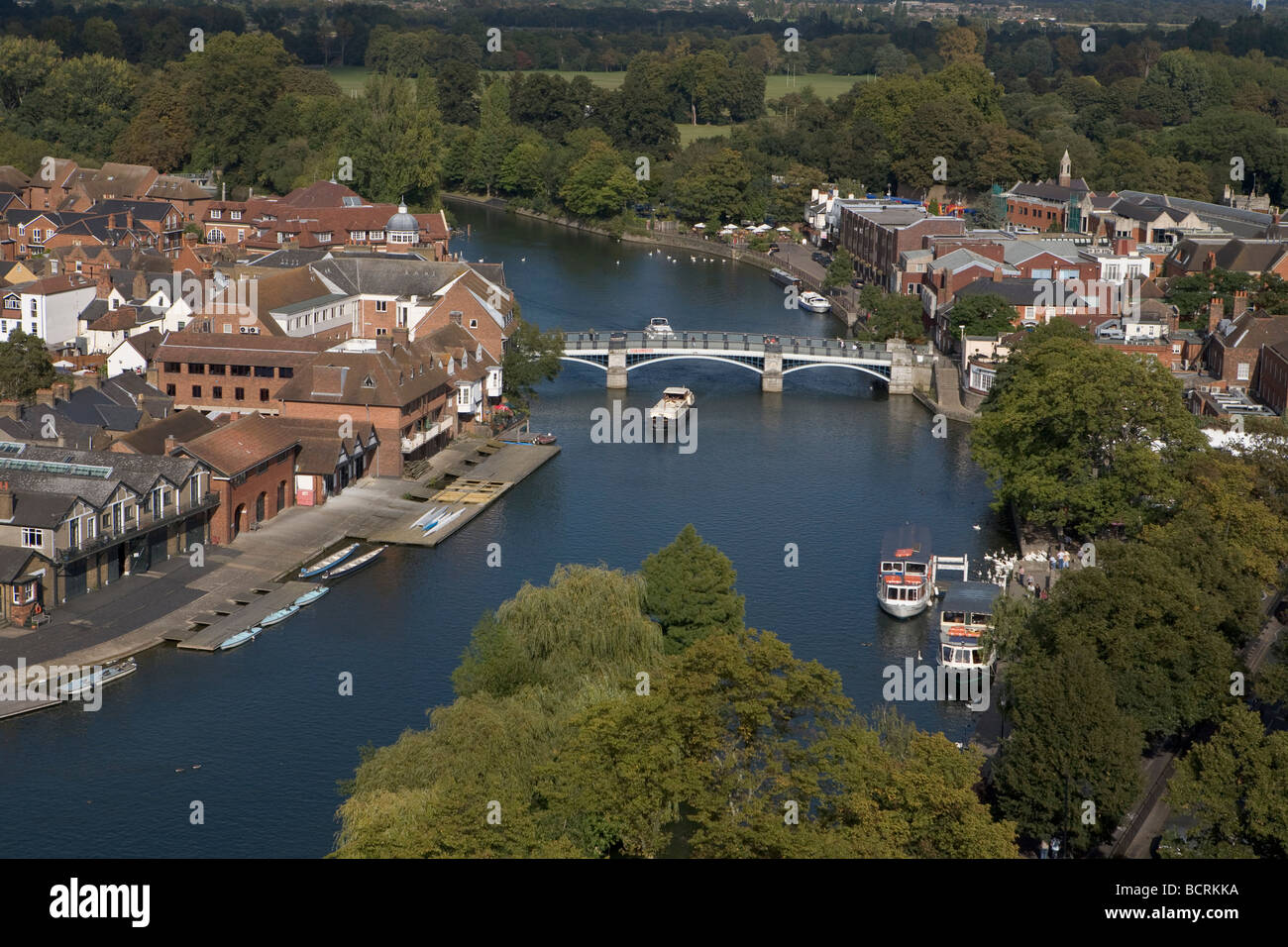 Eton, Windsor and River Thames aerial view Stock Photo