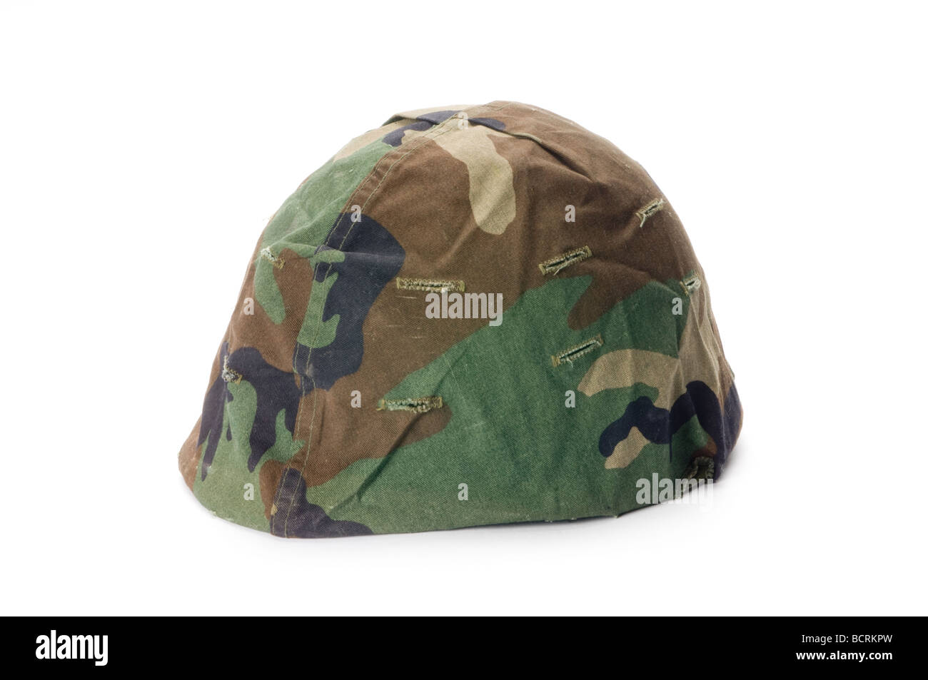 wwII army hat steel shell with camoflague Stock Photo