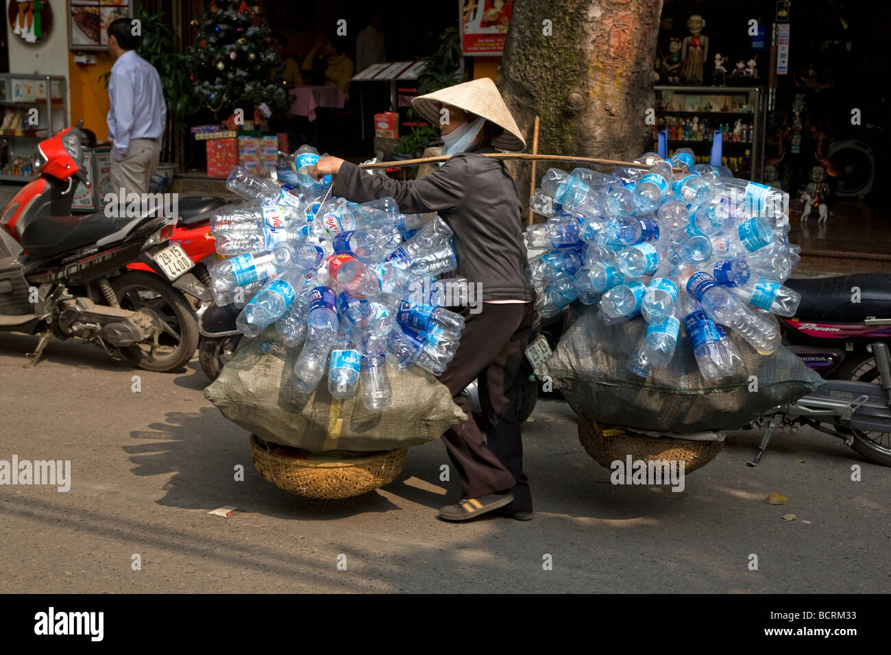 Street Refuse Collector Hanoi Vietnam Stock Photo