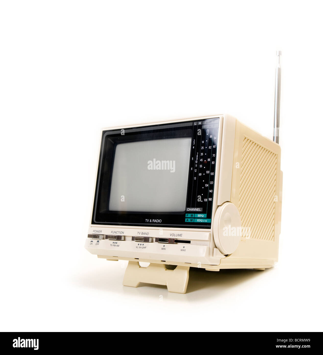 Vintage Portable Television Isolated Stock Photo