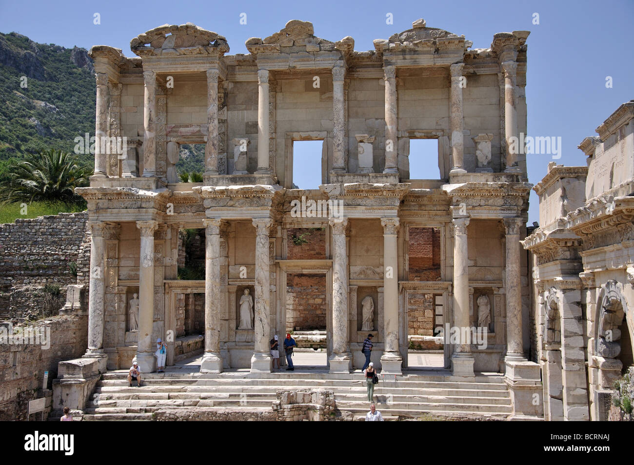 The Library of Celsus, ancient city of Ephesus, Selcuk, Izmir Province, Turkey Stock Photo