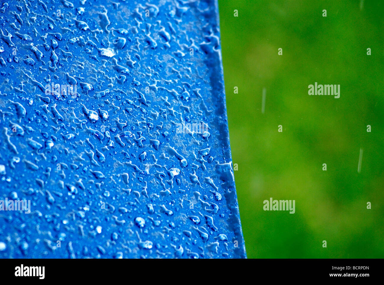 Wet canvas in rain Stock Photo