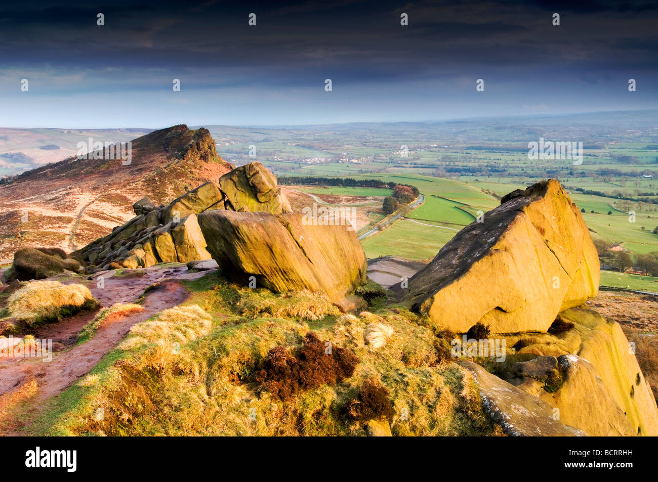 Jagged Rock Formations of The Roaches, On the Edge of the Peak District National Park, Staffordshire, England, UK Stock Photo