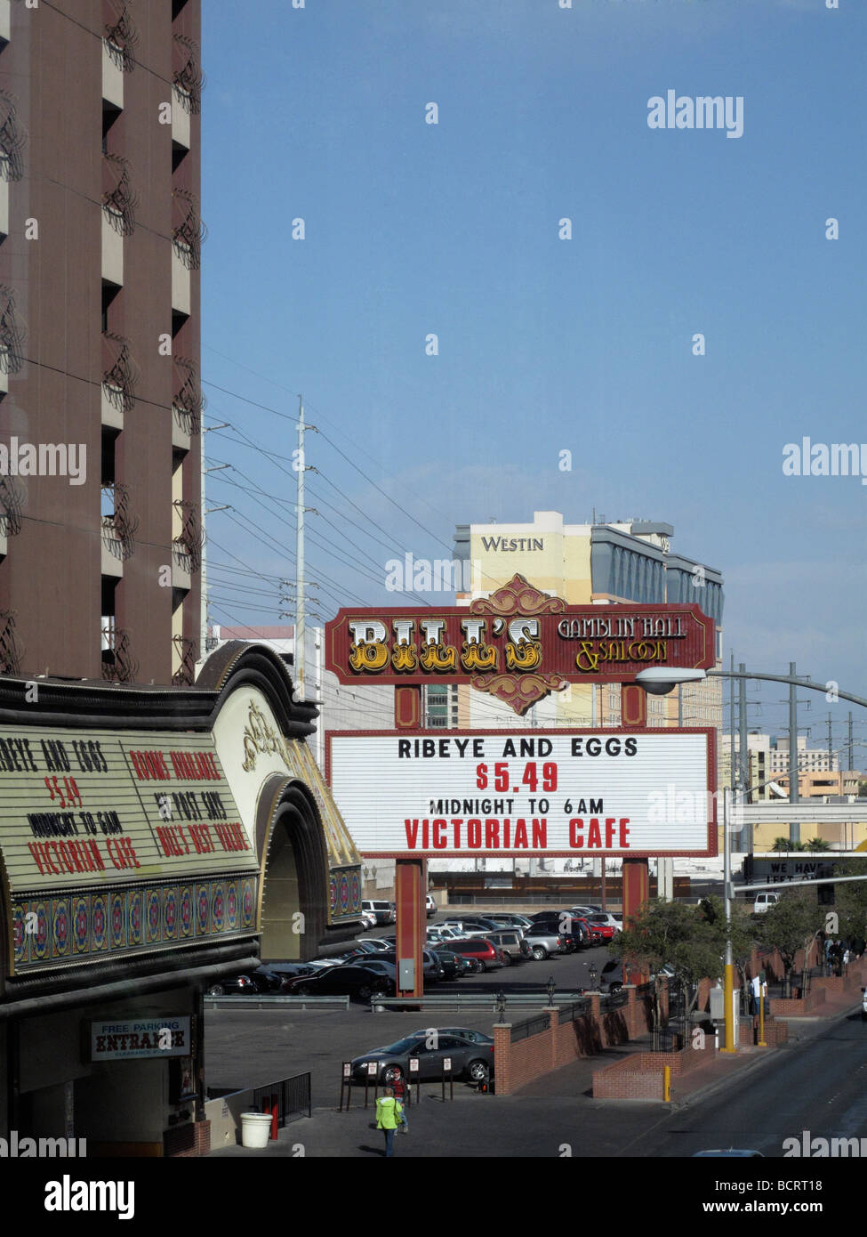 Bill's Gamblin' Hall and saloon street sign, Las Vegas Nevada Stock Photo -  Alamy