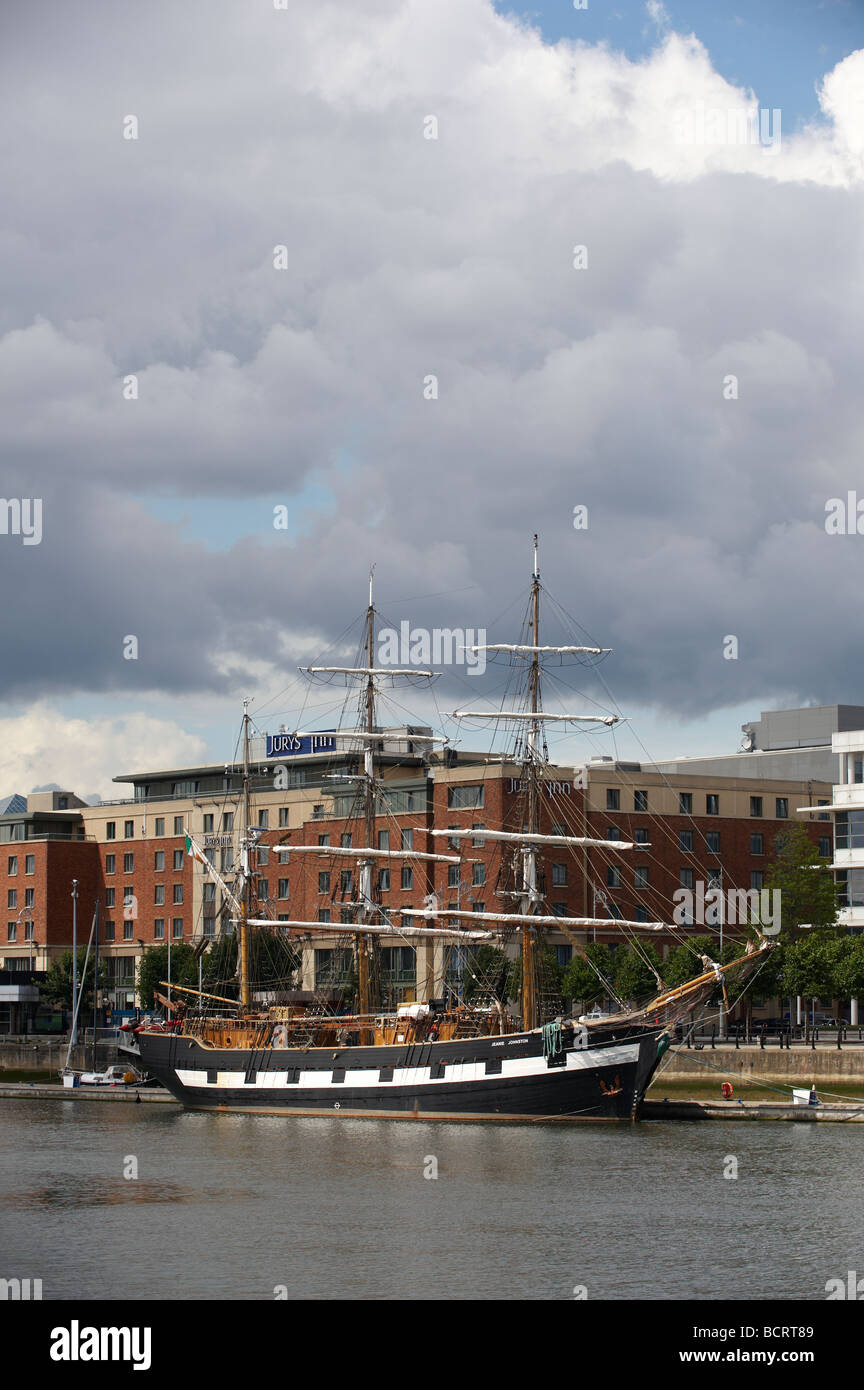 Jeanie Johnston is a replica of a 19th century sailing ship Based in Dublin Ireland Stock Photo