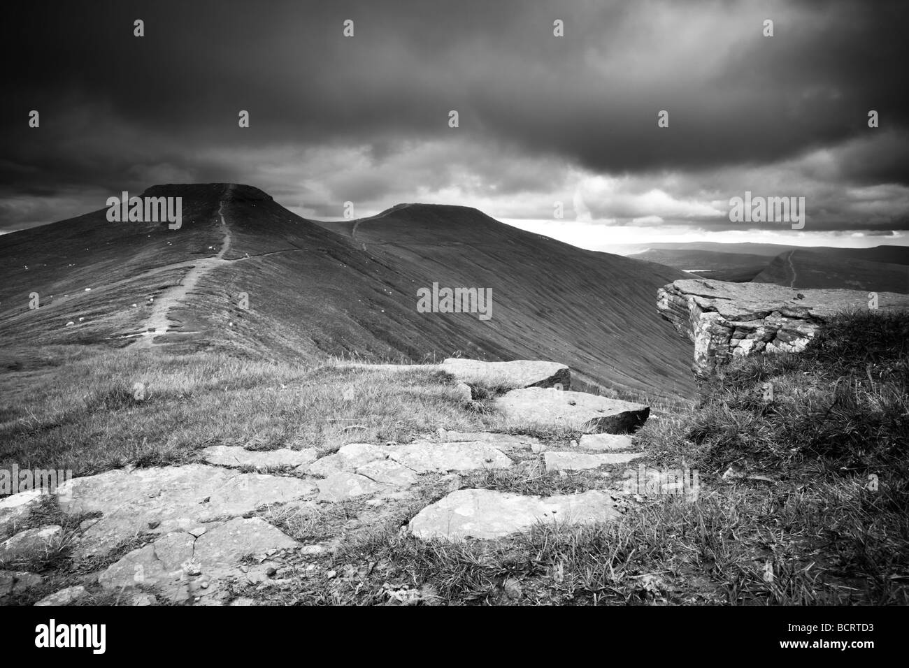 Corn Du and Pen y Fan in the Brecon Beacons Powys Wales Uk Stock Photo