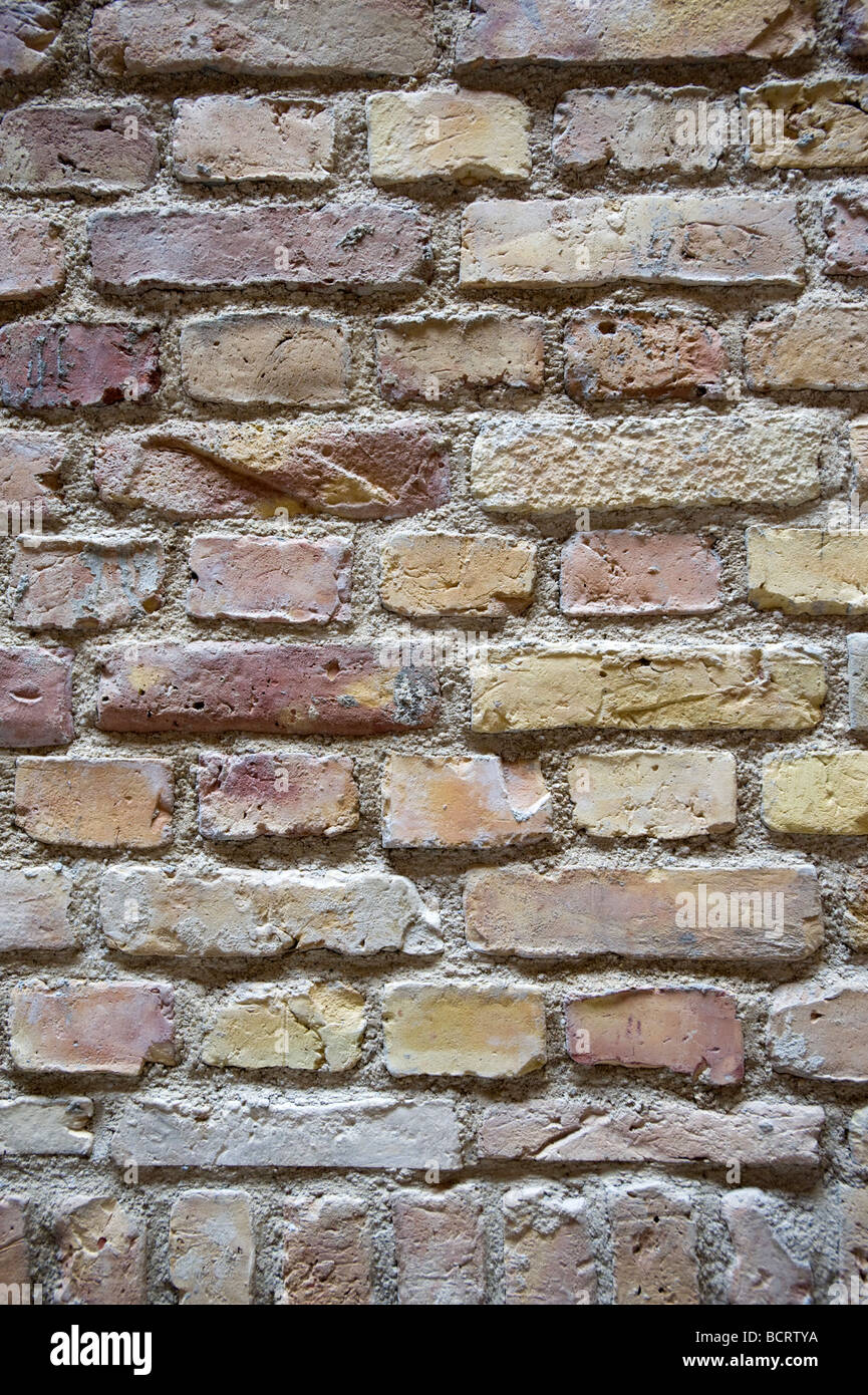 Detail of new brick wall at recently renovated Neues Museum in Berlin  Architect David Chipperfield Stock Photo