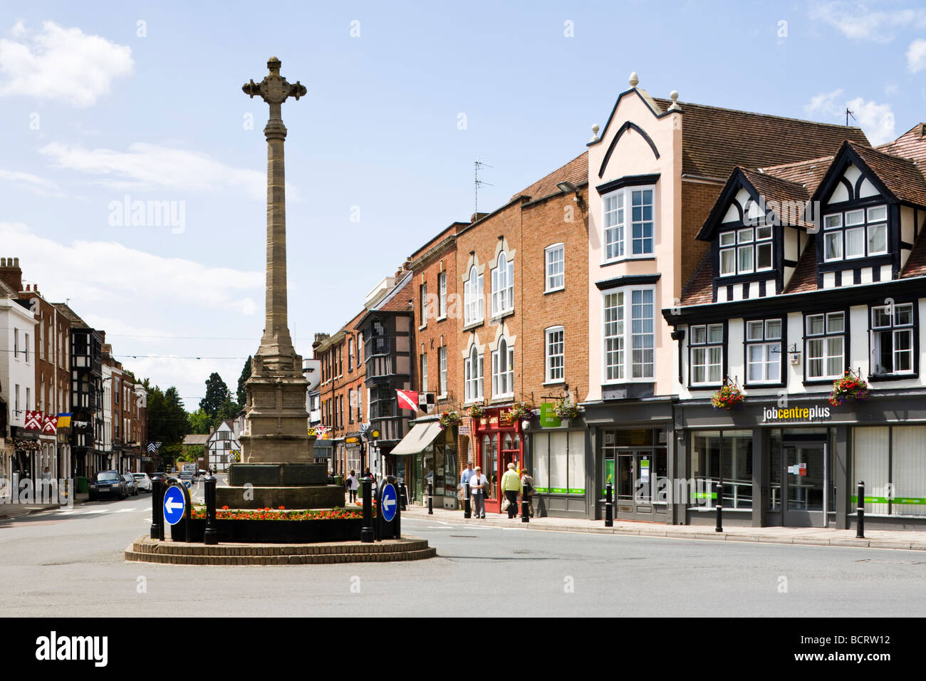 Looking down Church Street from The Cross, Tewkesbury, Gloucestershire Stock Photo