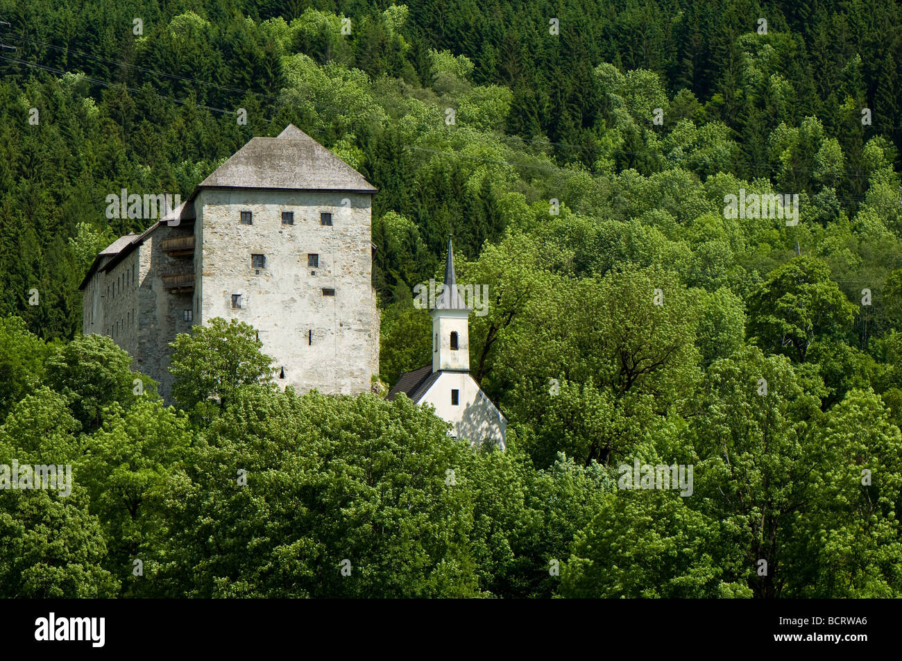 Kaprun castle constructed around the 12th century  of  Roman architecture in Austria Stock Photo