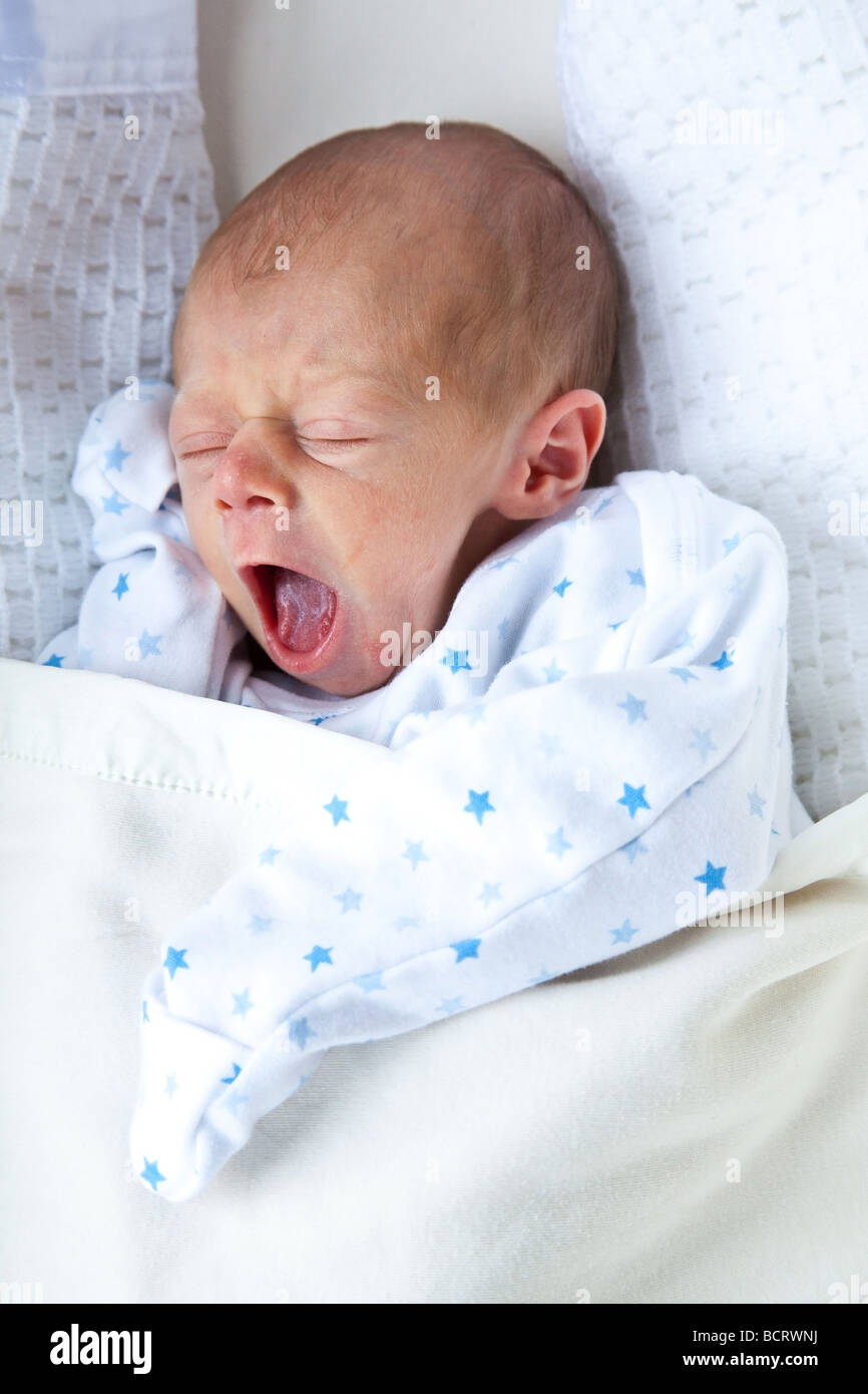 Newborn baby boy sleeping, London England Stock Photo Alamy