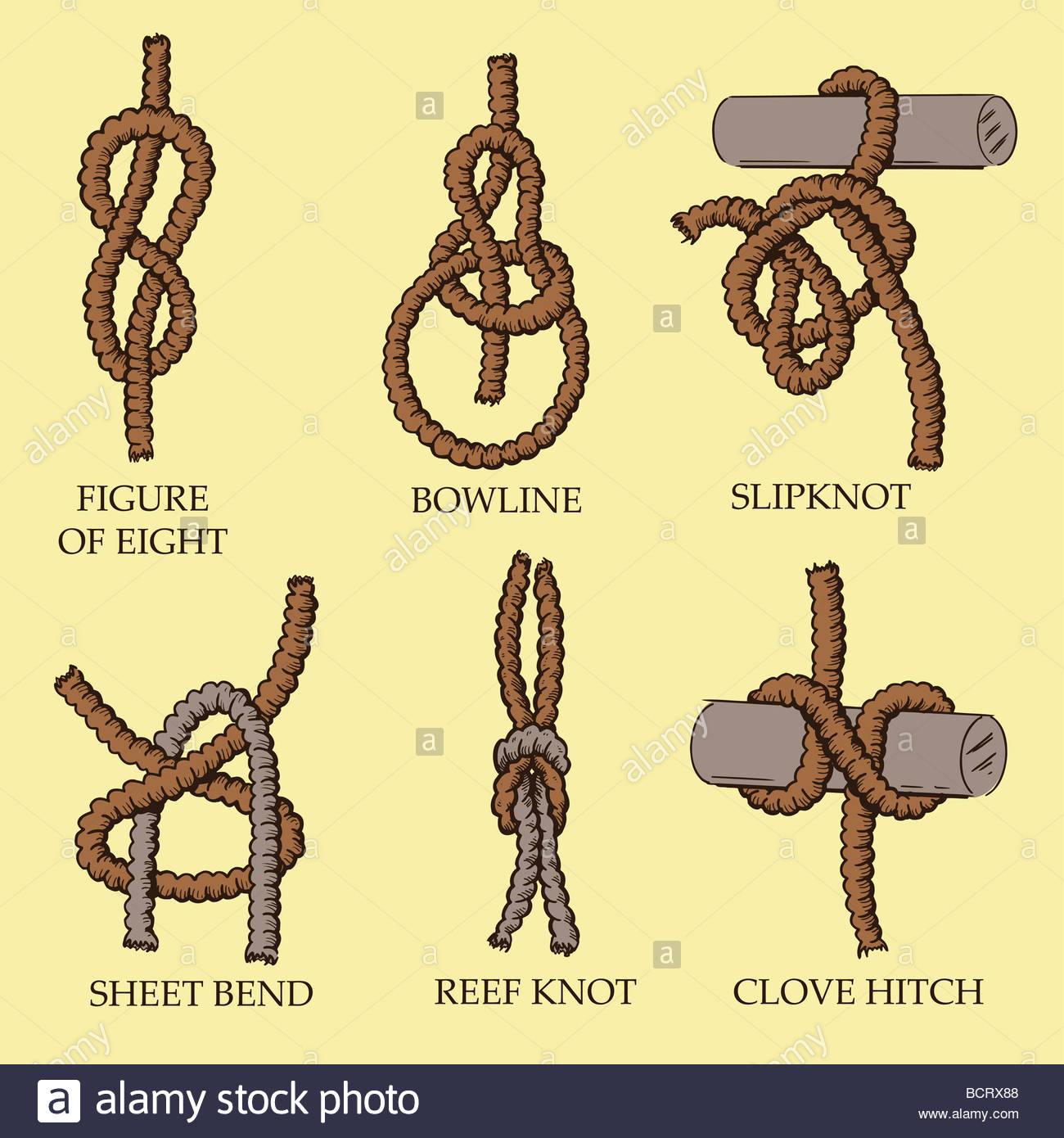 Clove Hitch Knot Stock Photos & Clove Hitch Knot Stock Images Alamy