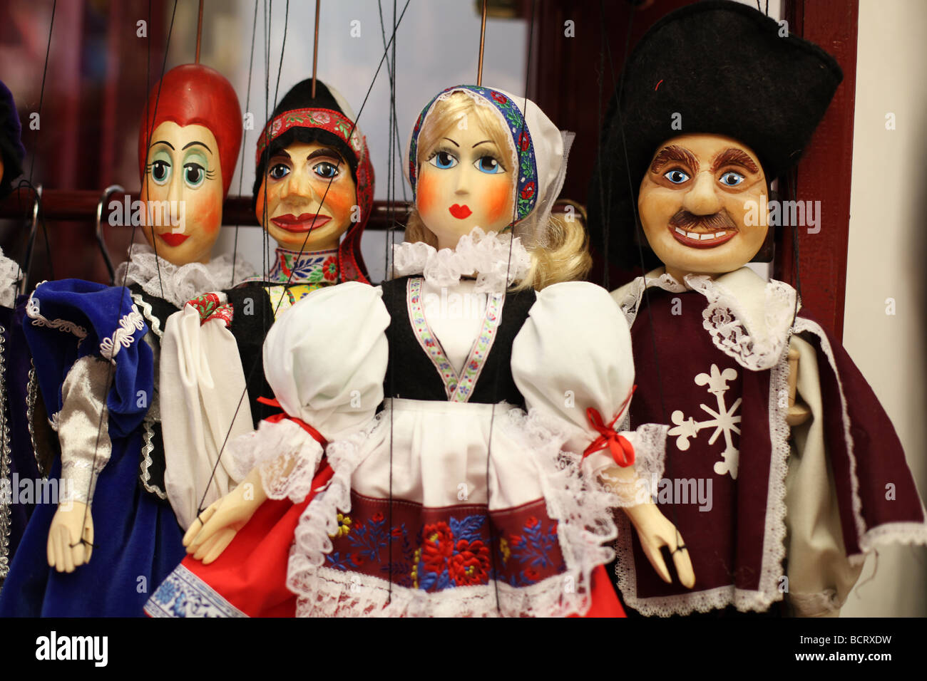 Marionettes for sale in a shop in Prague Stock Photo - Alamy