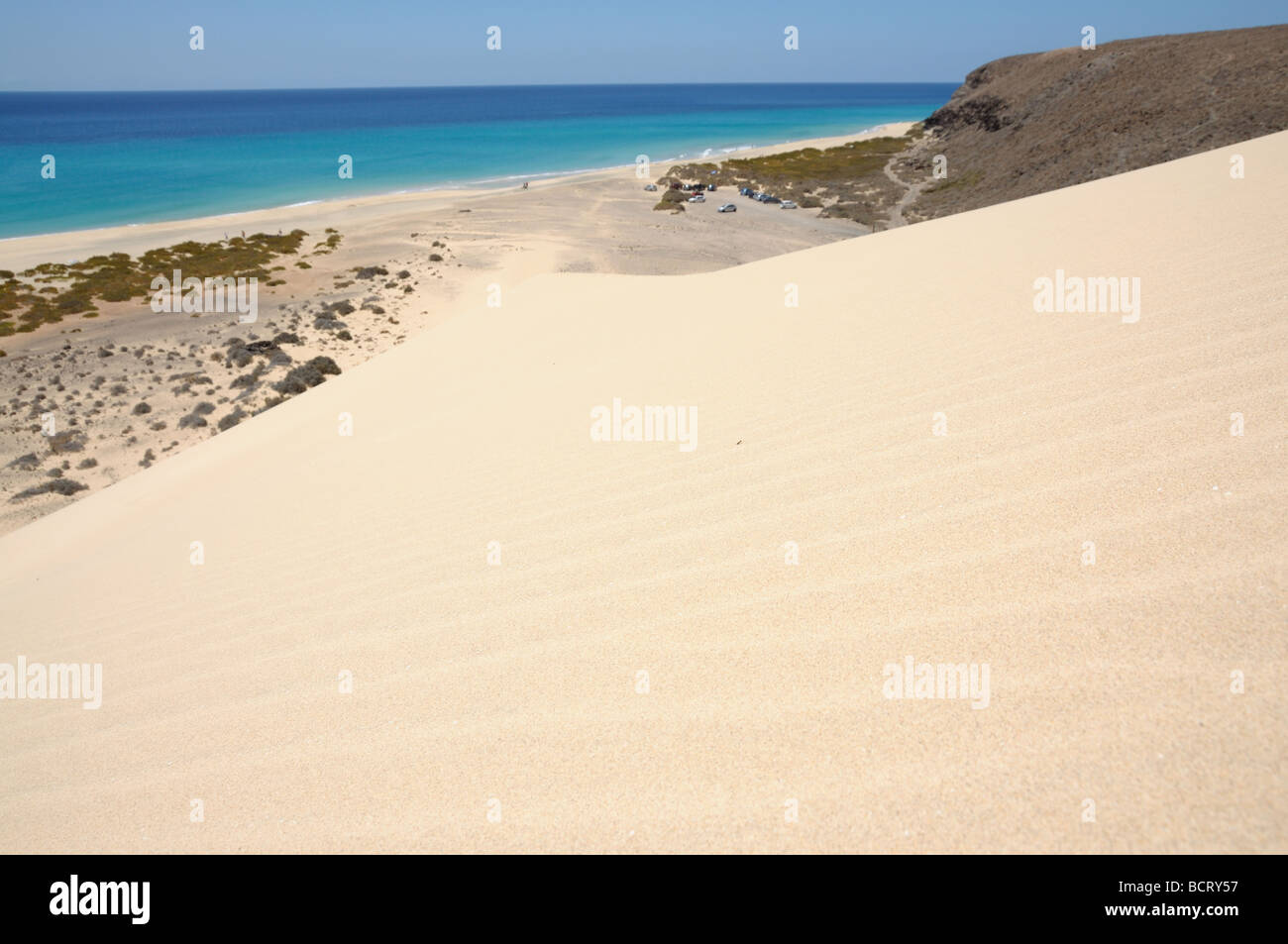 Beach Playa de Sotavento, Canary Island Fuerteventura, Spain Stock Photo