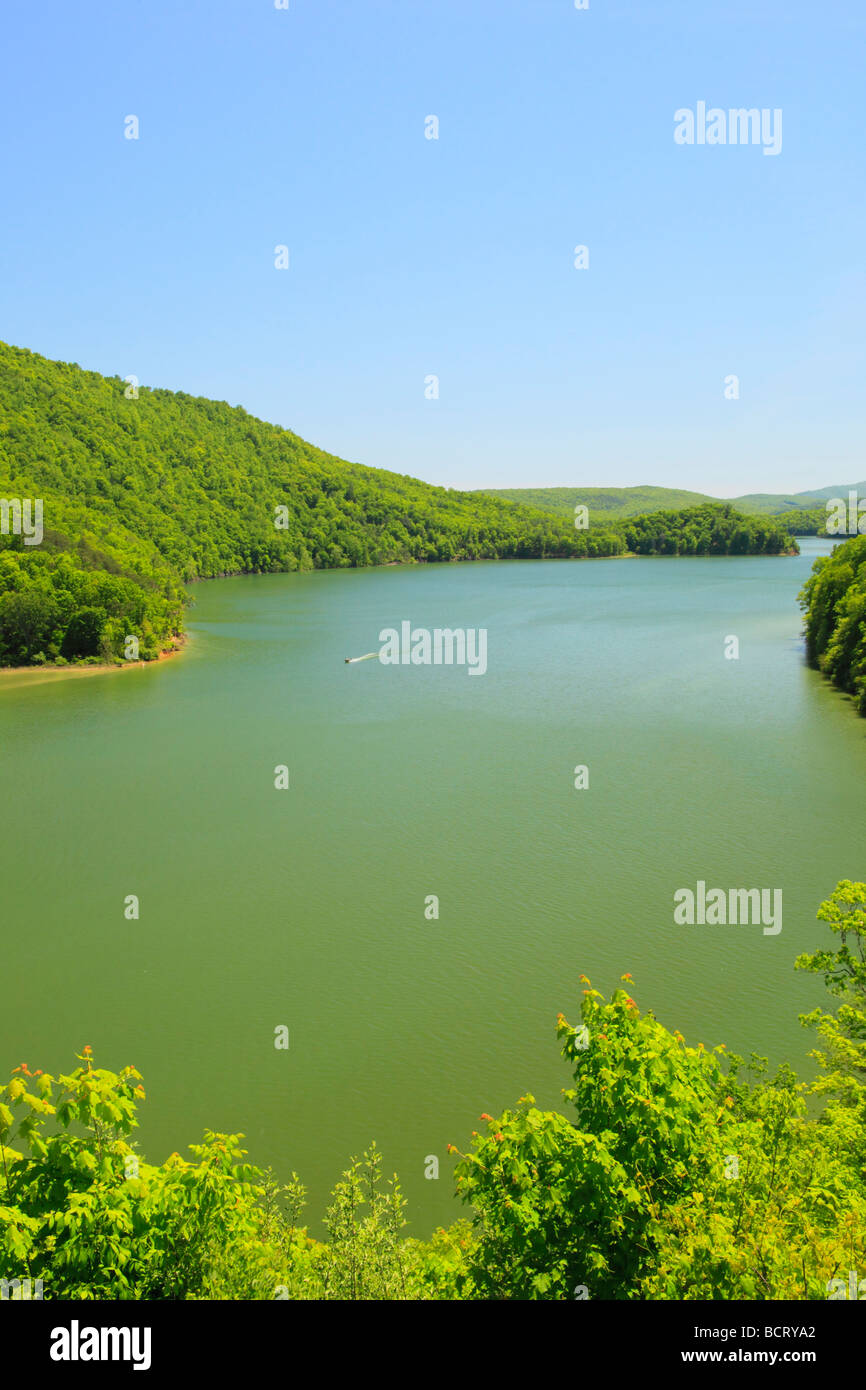 Boat on Lake Moomaw Covington Virginia Stock Photo Alamy