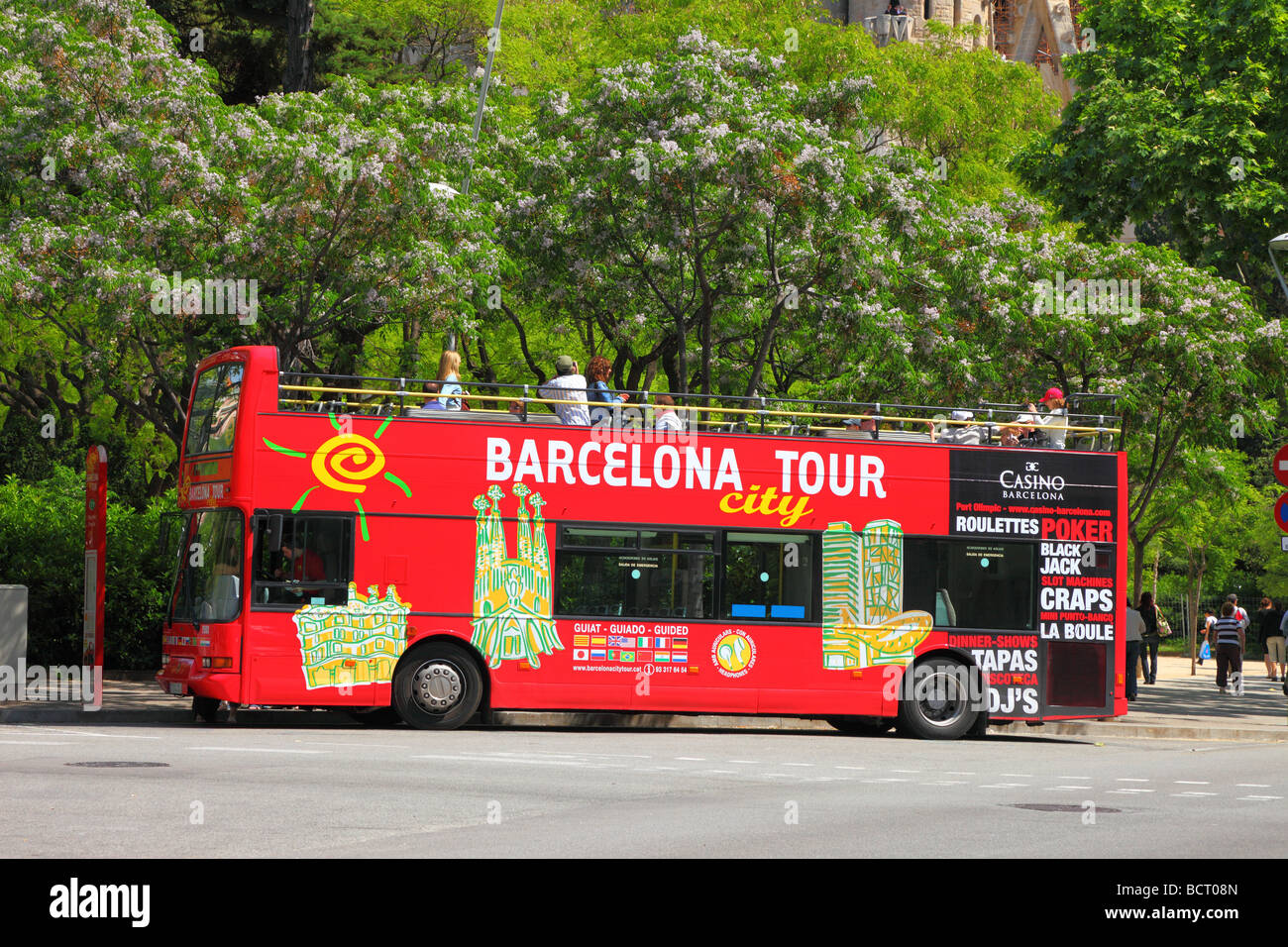 Tour bus Barcelona Catalunya Spain Stock Photo