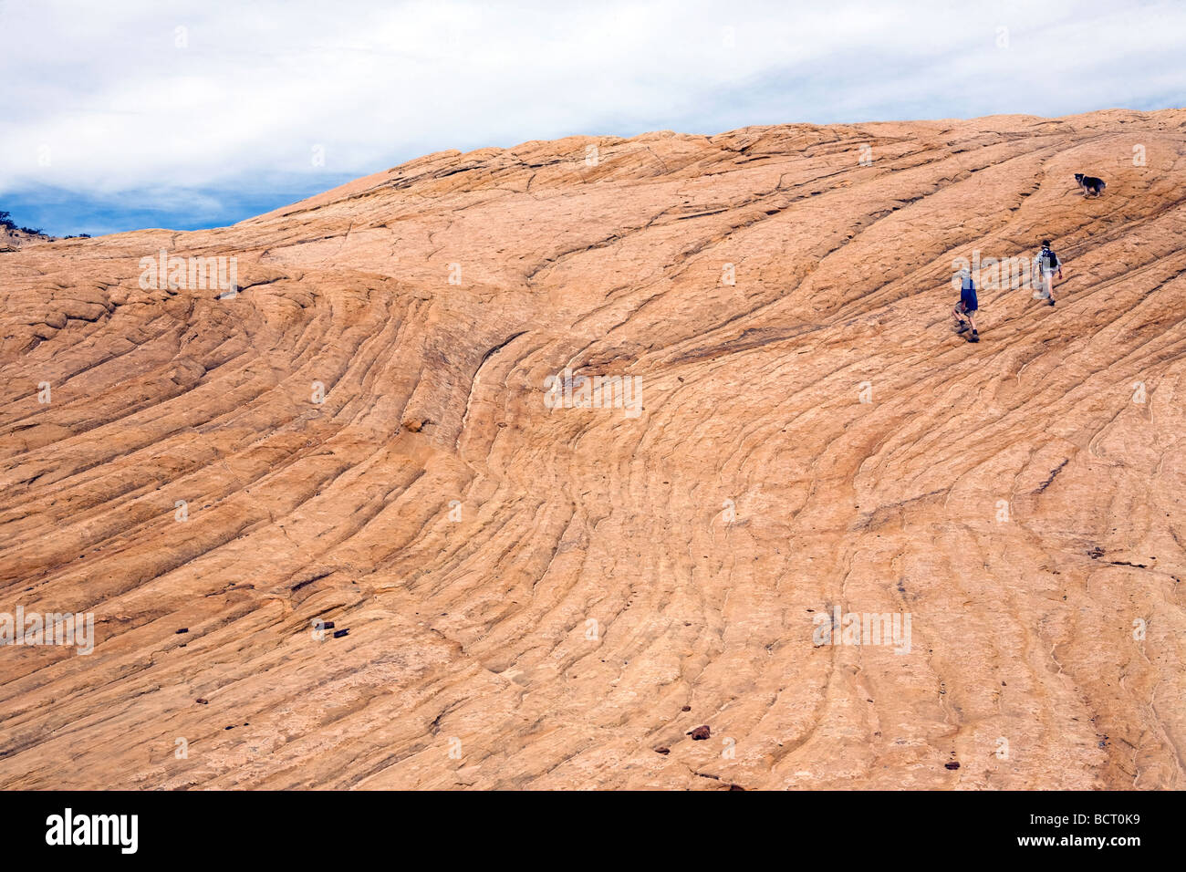 Hikers in the Grand Staircase Escalante National Monument Utah Stock Photo