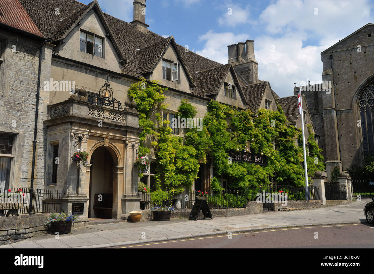 The Old Bell Hotel, Malmesbury, Cotswolds, Wiltshire, England, UK Stock