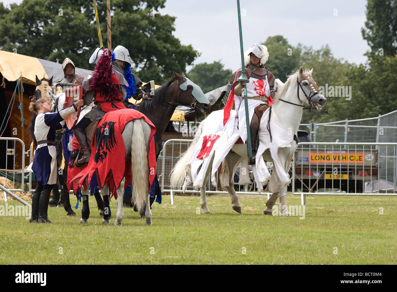 white red knight joust medieval jousting horses Lambeth Country Show